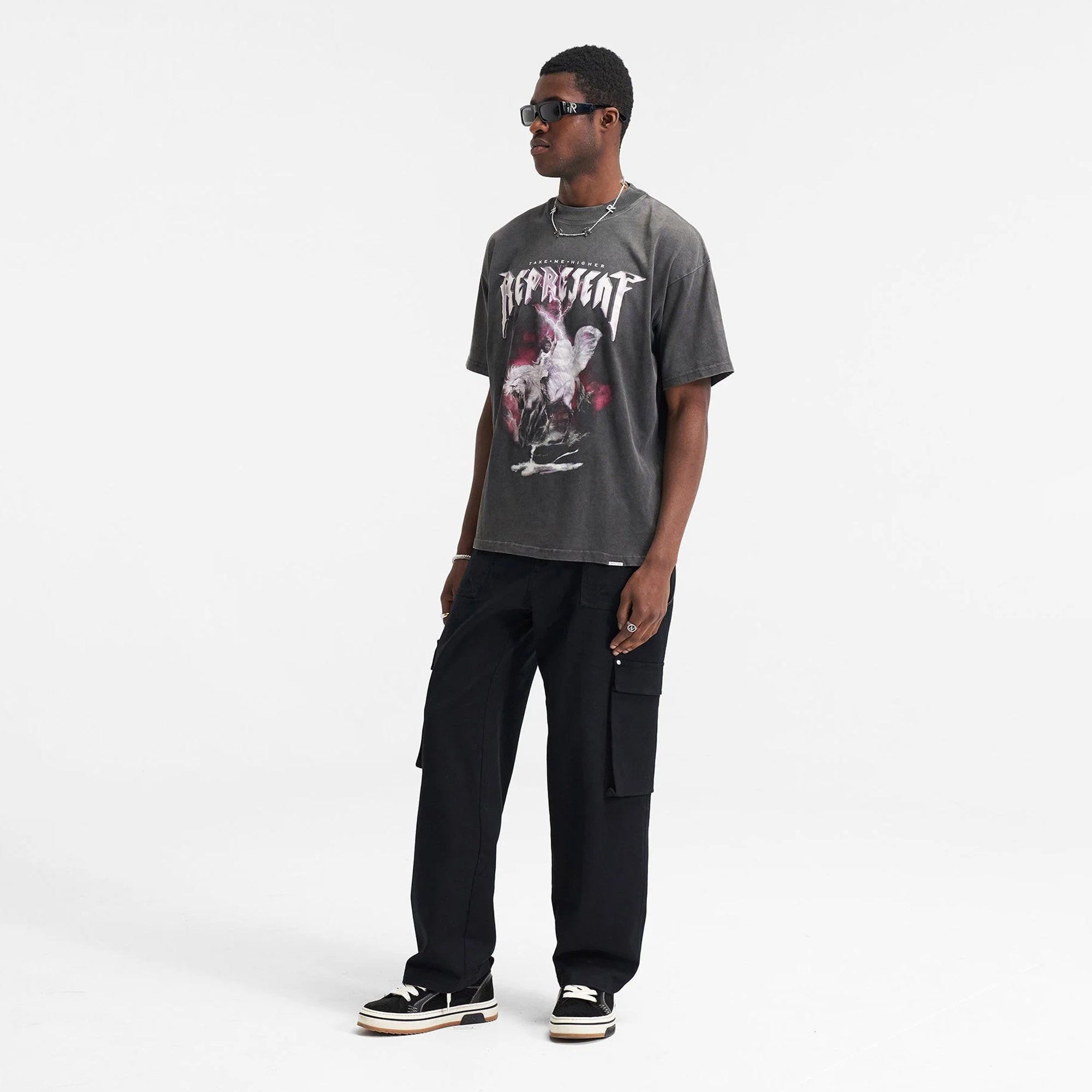 Represent | TAKE ME HIGHER T-SHIRT { VINTAGE GREY - view 3