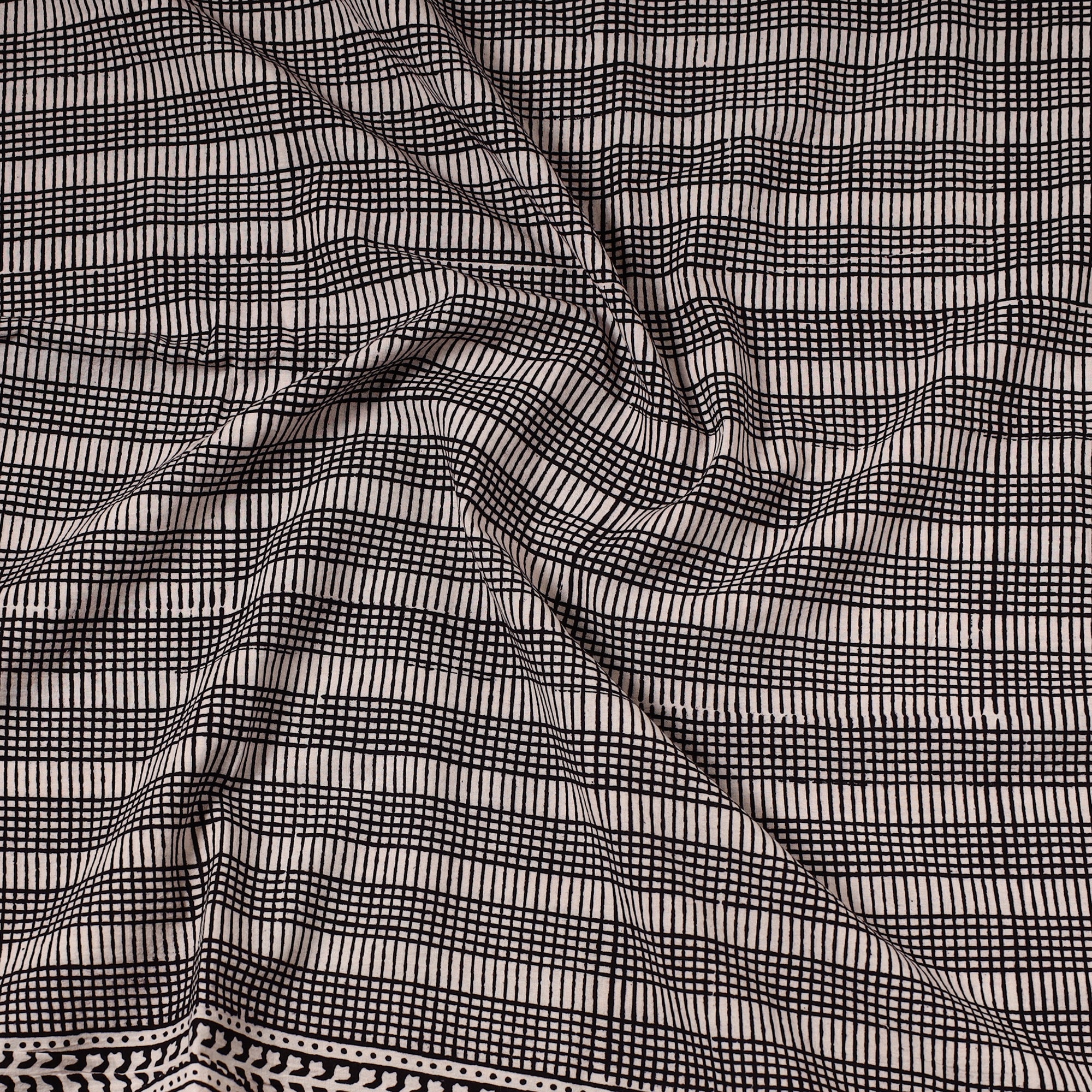 BAGH PRINTS BY UMAR FARUK KHATRI Black - Bagh Block Printed Cotton Precut Fabric (1 Meter) 64 - view 2