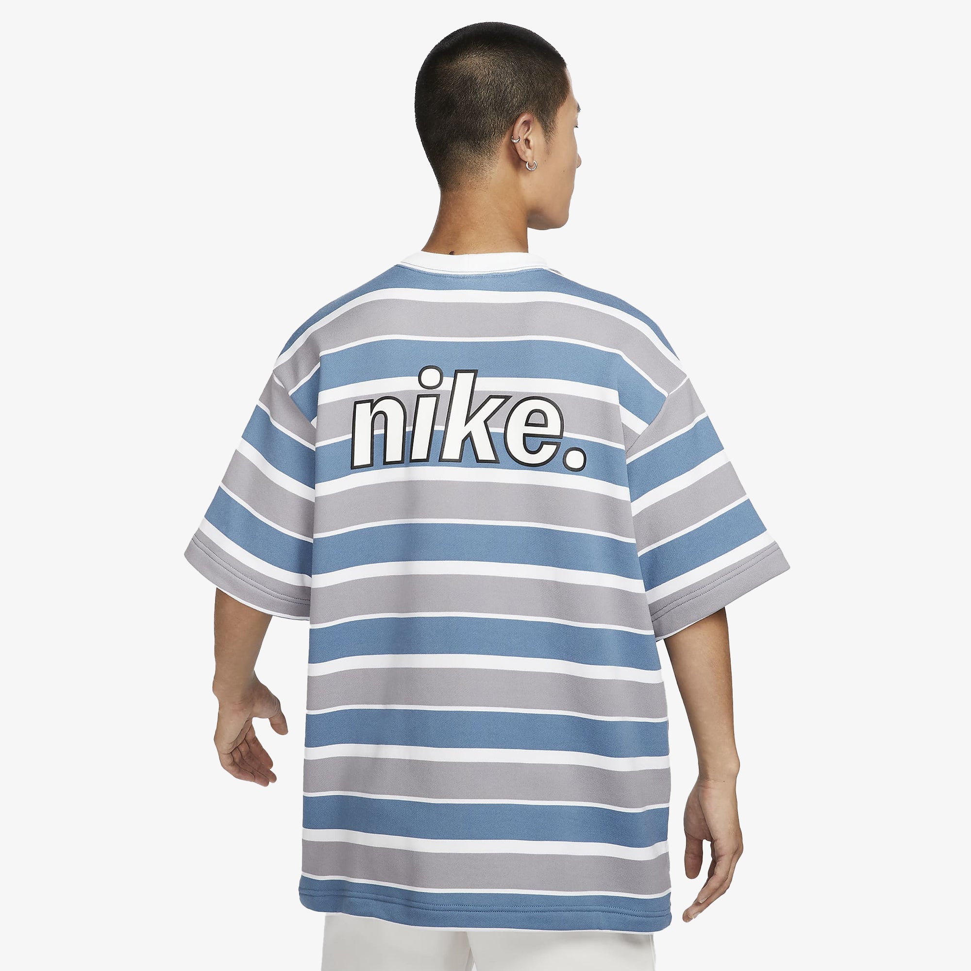Nike | French Terry Short-sleeve Top { Aegean Storm/white/black - view 2