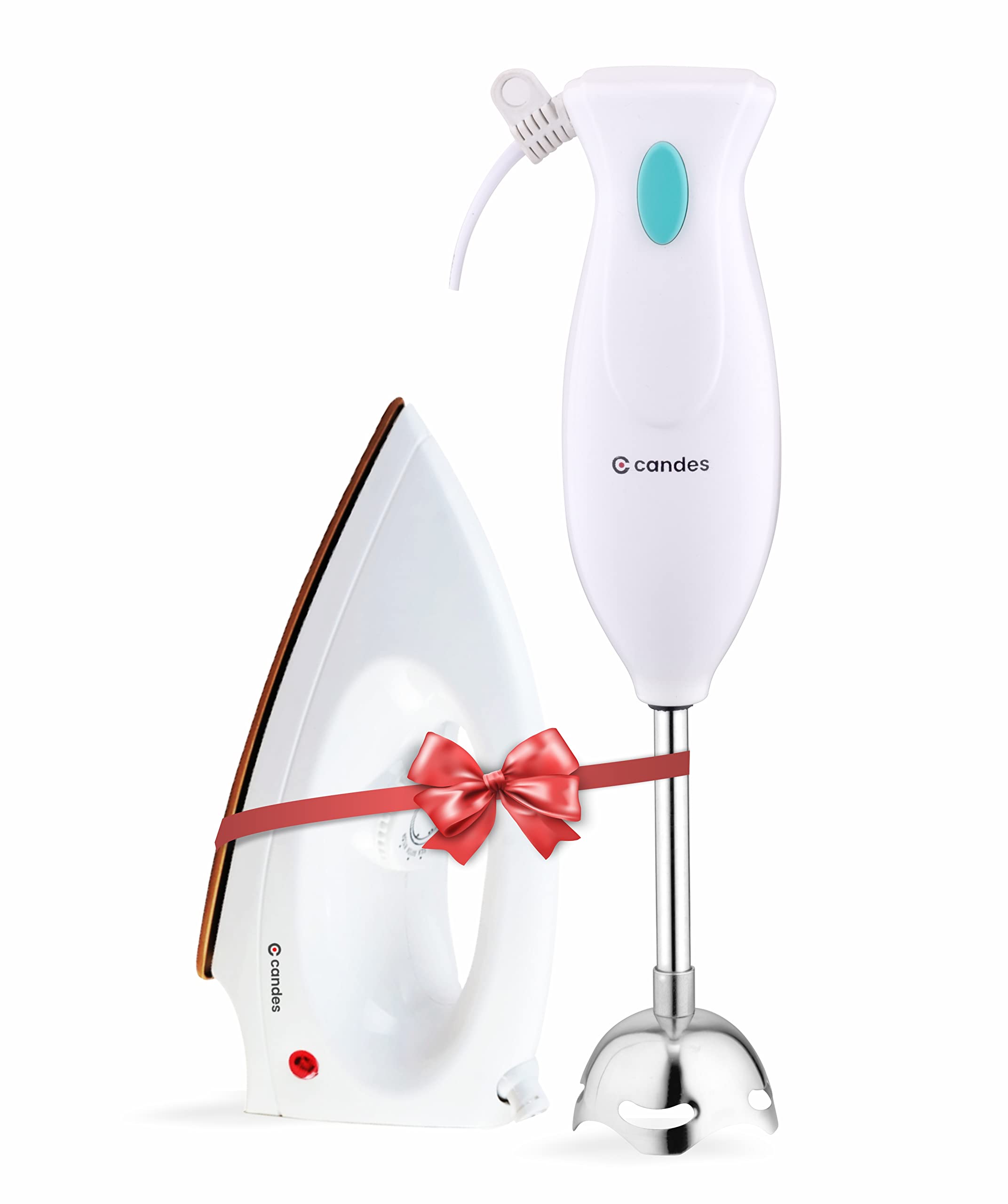 Candes EI-107 Light Weight Electric Dry Iron + Hand Blender 250 Watts (Super Combo)