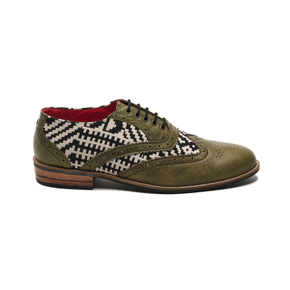 Banjaaran India Texo Brogues Men – Olive - view 3
