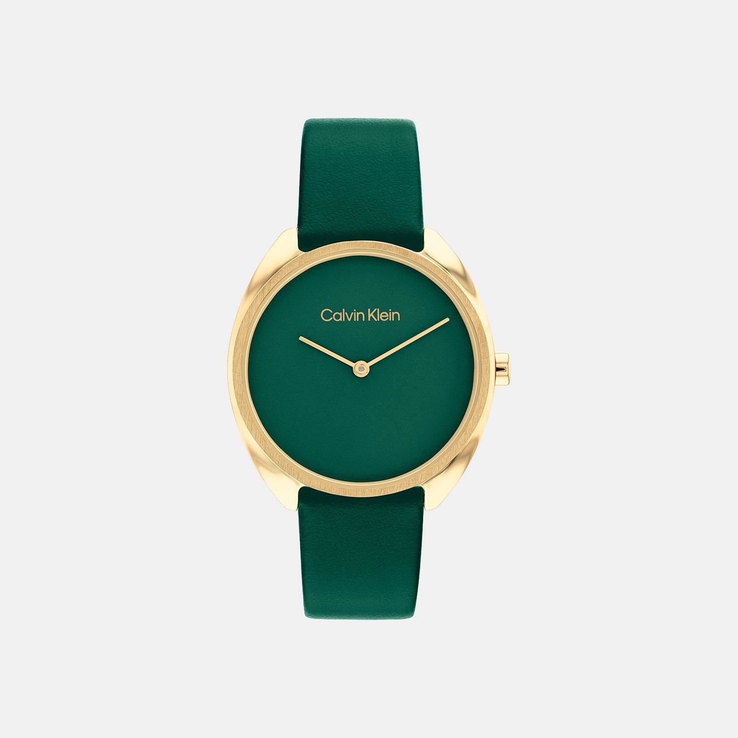 Calvin Klein Ck Adorn Women Quartz Green Dial Analog Leather Watch 25200273