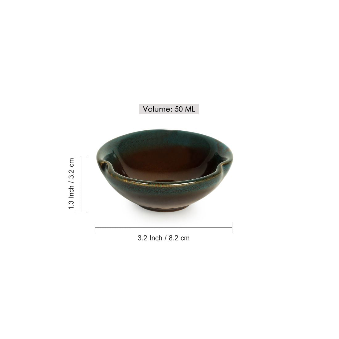 EXCLUSIVELANE 'Amber & Teal' Chutney & Pickle Bowls In Ceramic (Set Of 4) - view 5