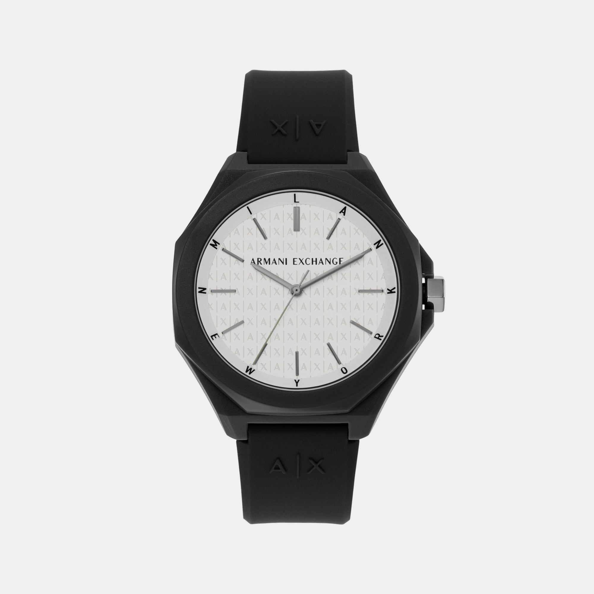 Armani Exchange Andrea Men Quartz White Dial Analog Silicone Watch AX4600