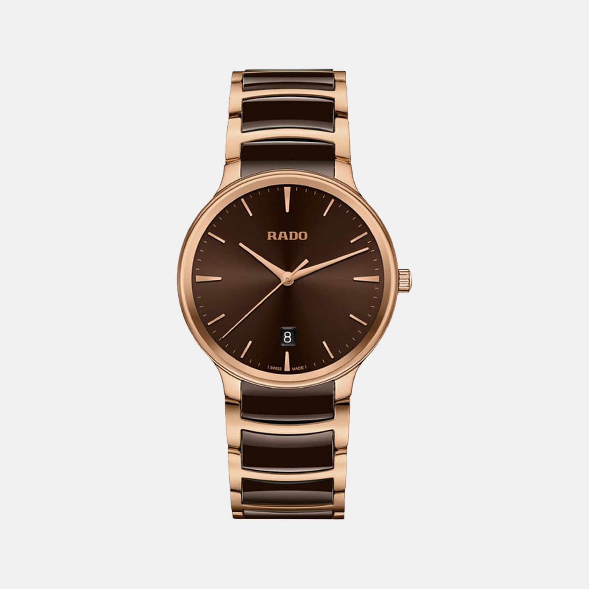 Rado Centrix Unisex Quartz Brown Dial Analog Stainless Steel Watch R30023302