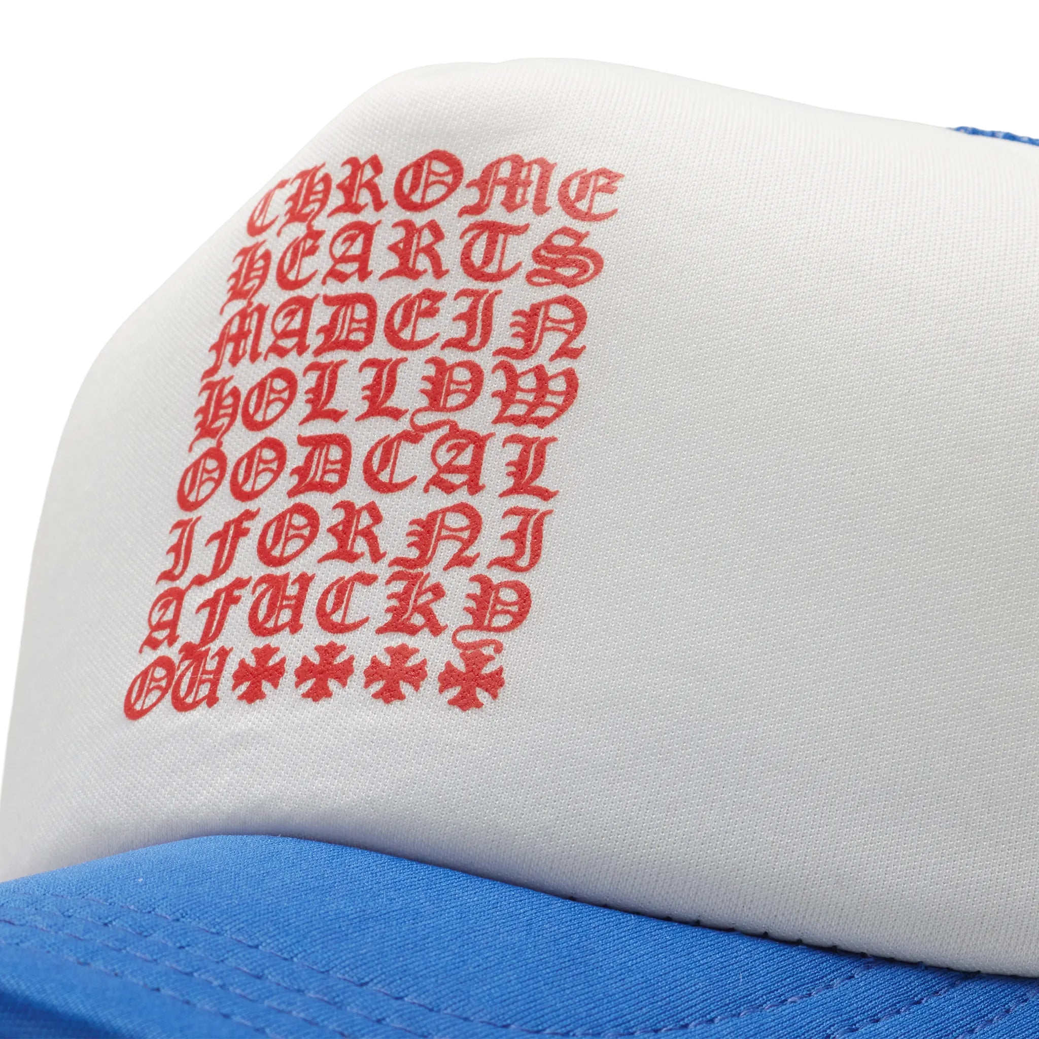 Chrome Hearts Eyechart Blue White Red Trucker Cap - view 4