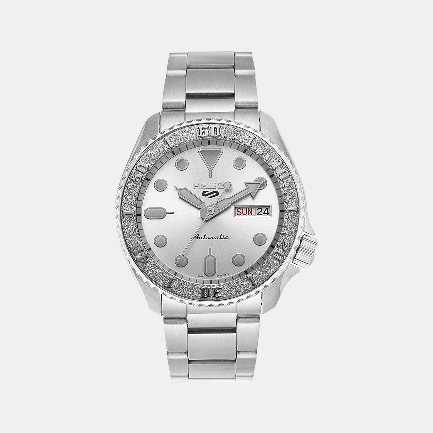 Seiko 5 Sports Men Automatic Silver Dial Analog Stainless Steel Watch SRPE71K1