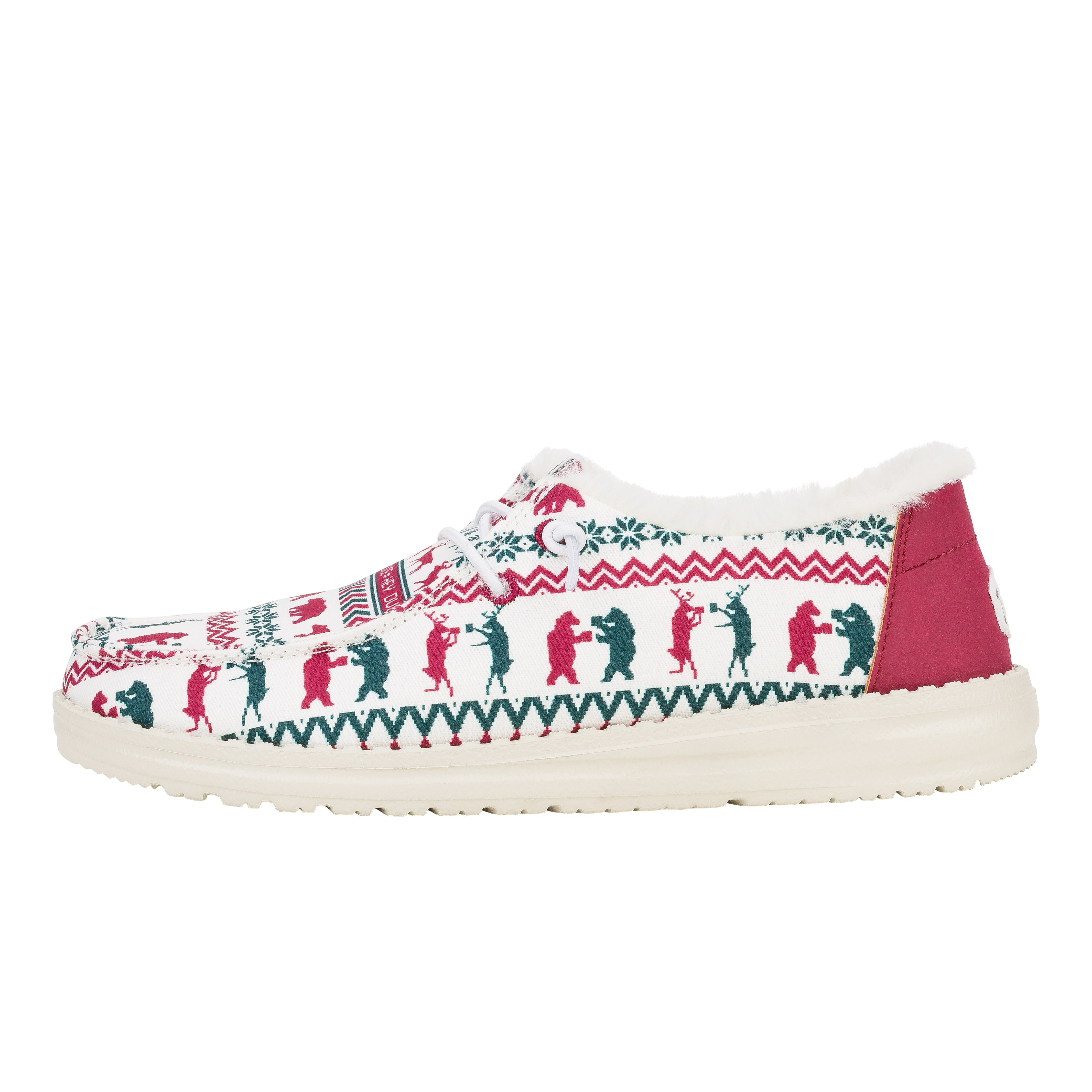 HEYDUDE shoes Wendy Holiday Cheers - Holiday White/Red