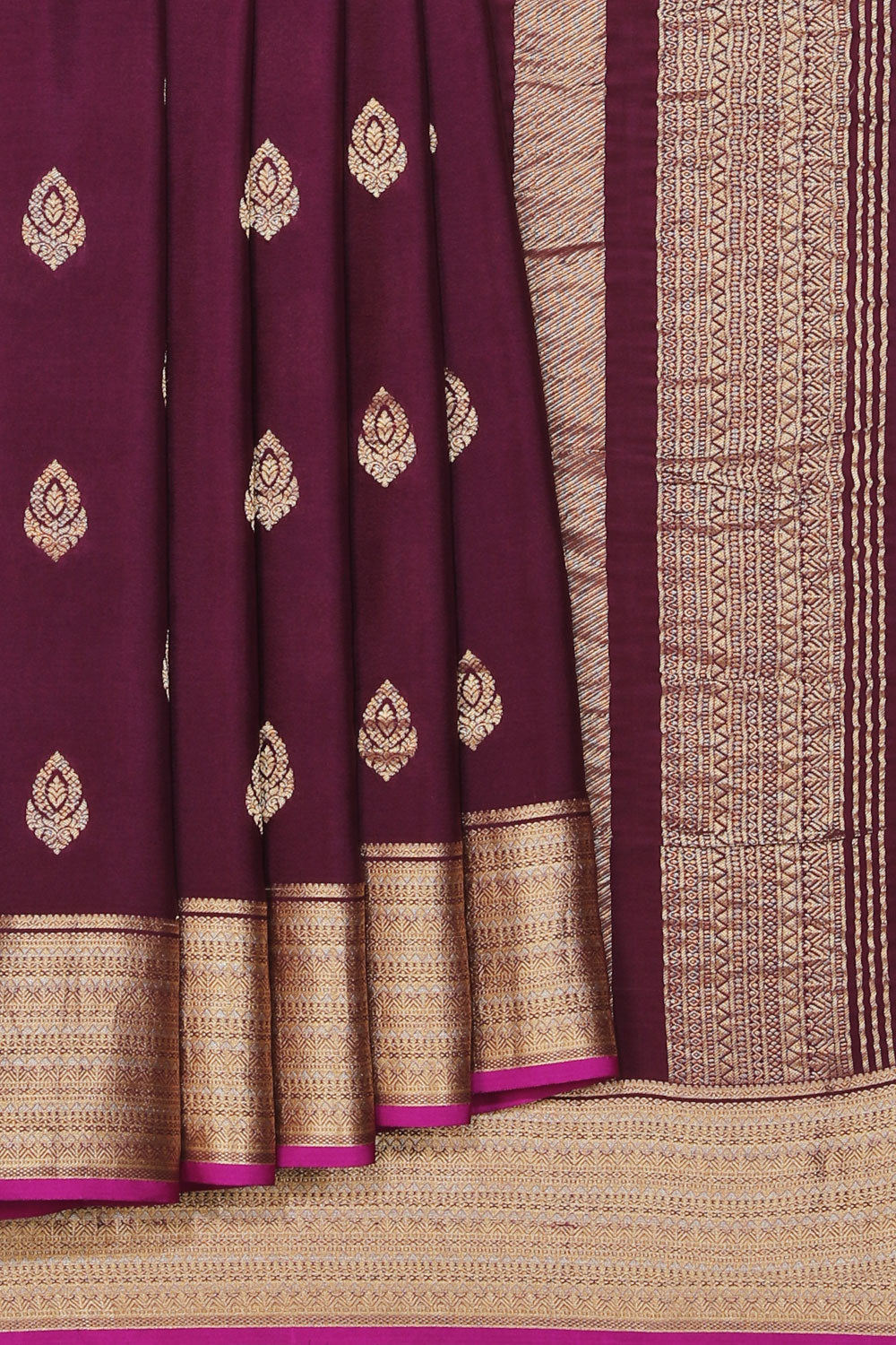 Kalanjali Crepe Silk Violet Saree – Women's