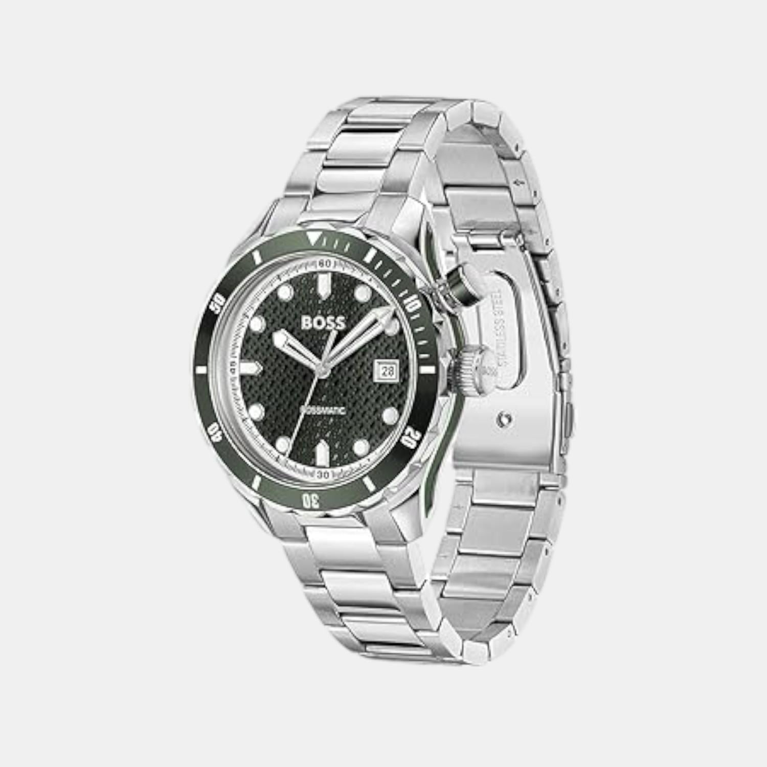 Bossmatic Men Automatic Dark Green Dial Analog Stainless Steel Watch 1514178 - view 2