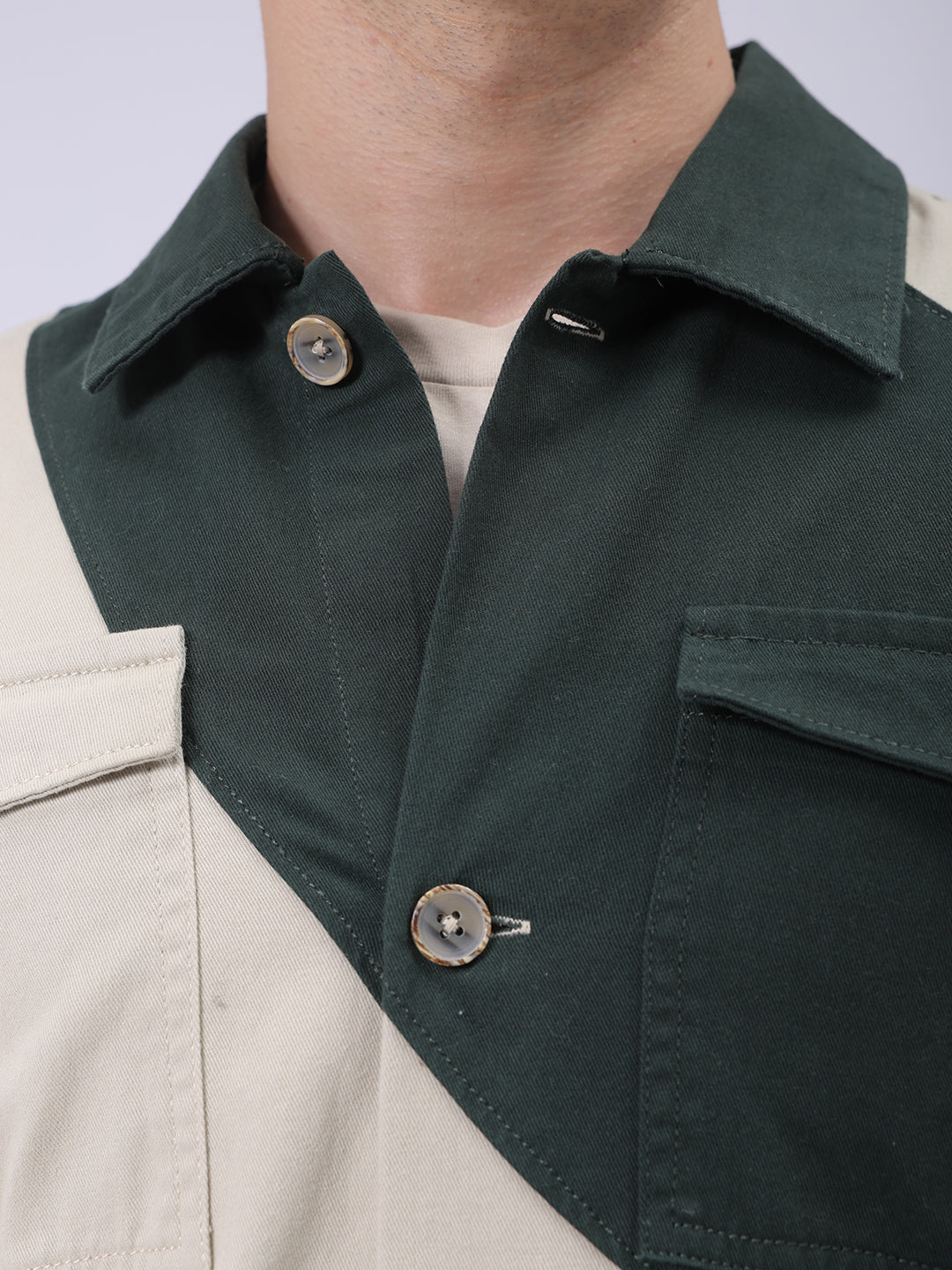 The Indian Garage Co Men's Green Regular Fit Mix & Match Overshirt - view 6