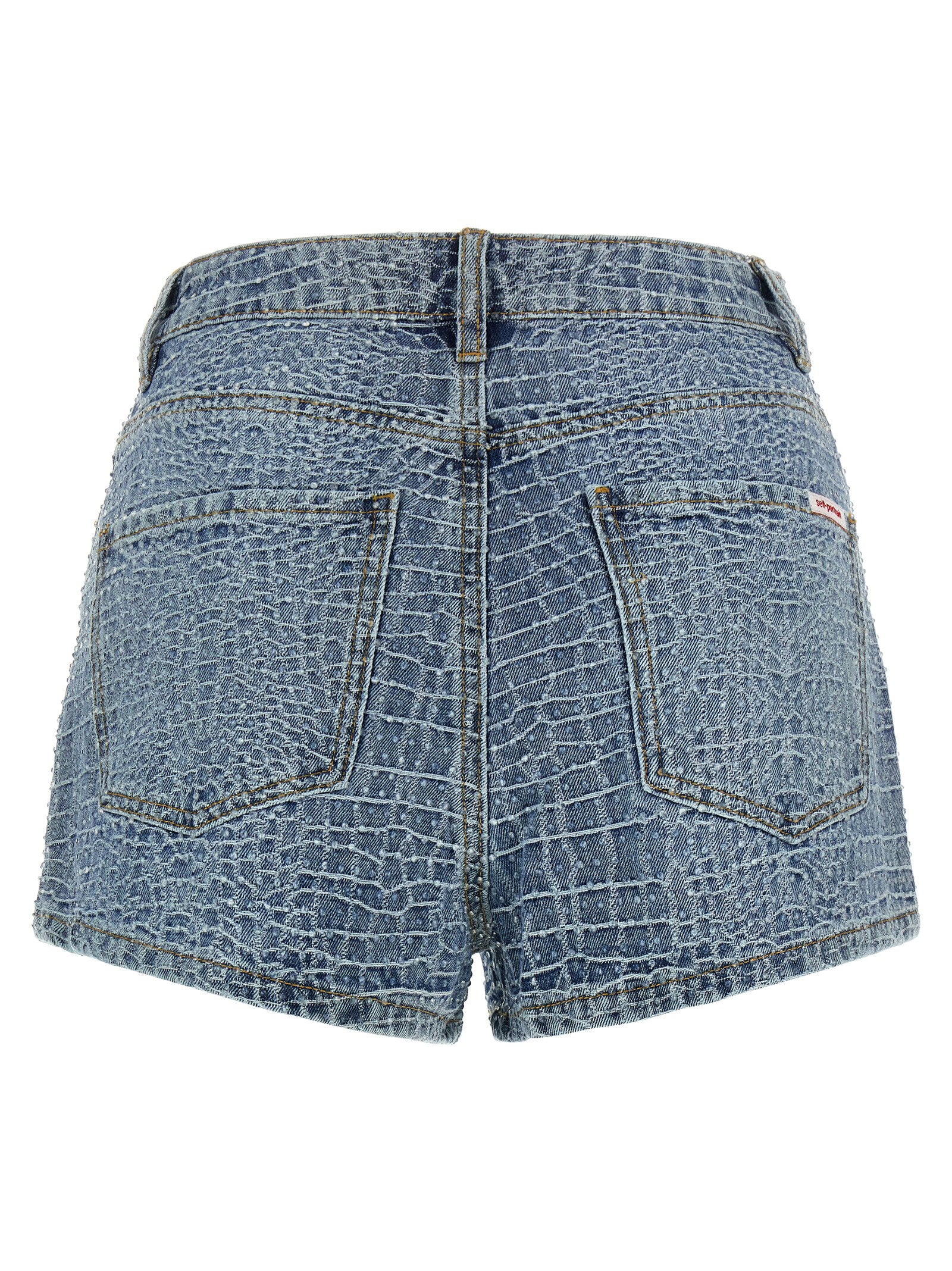 Self-Portrait Rhinestone Shorts – 100% cotton - view 2
