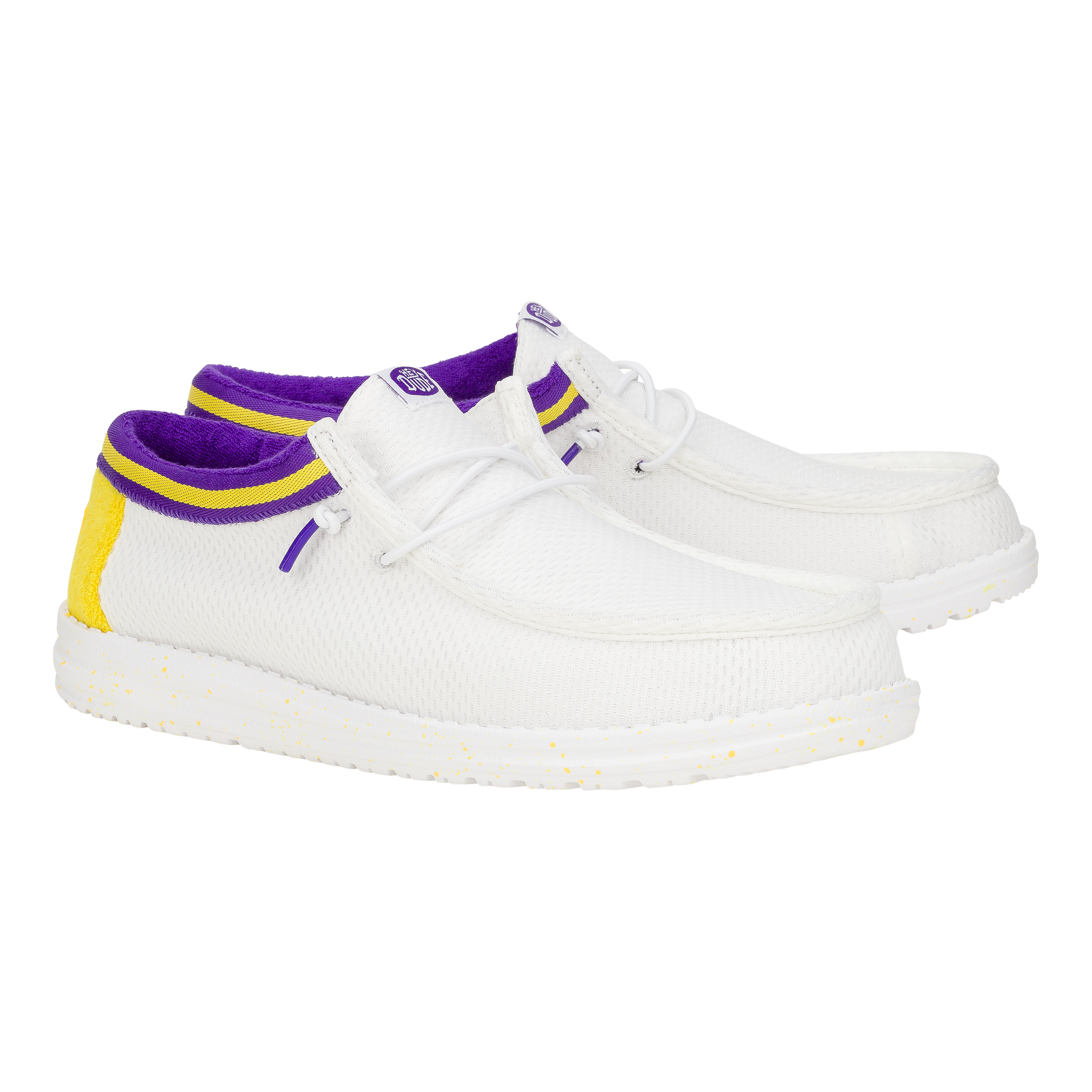 HEYDUDE shoes Wally Varsity Jersey - White Yellow - view 2