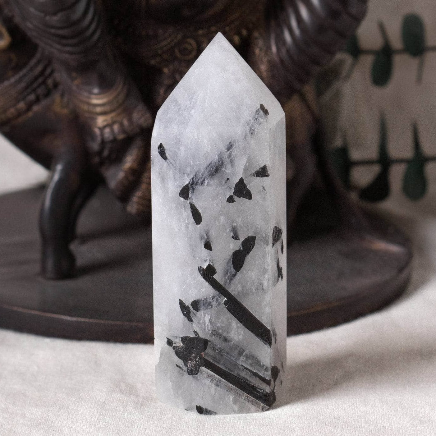 Tiny Rituals Black Rutilated Quartz Tower - AAA Premium Quality