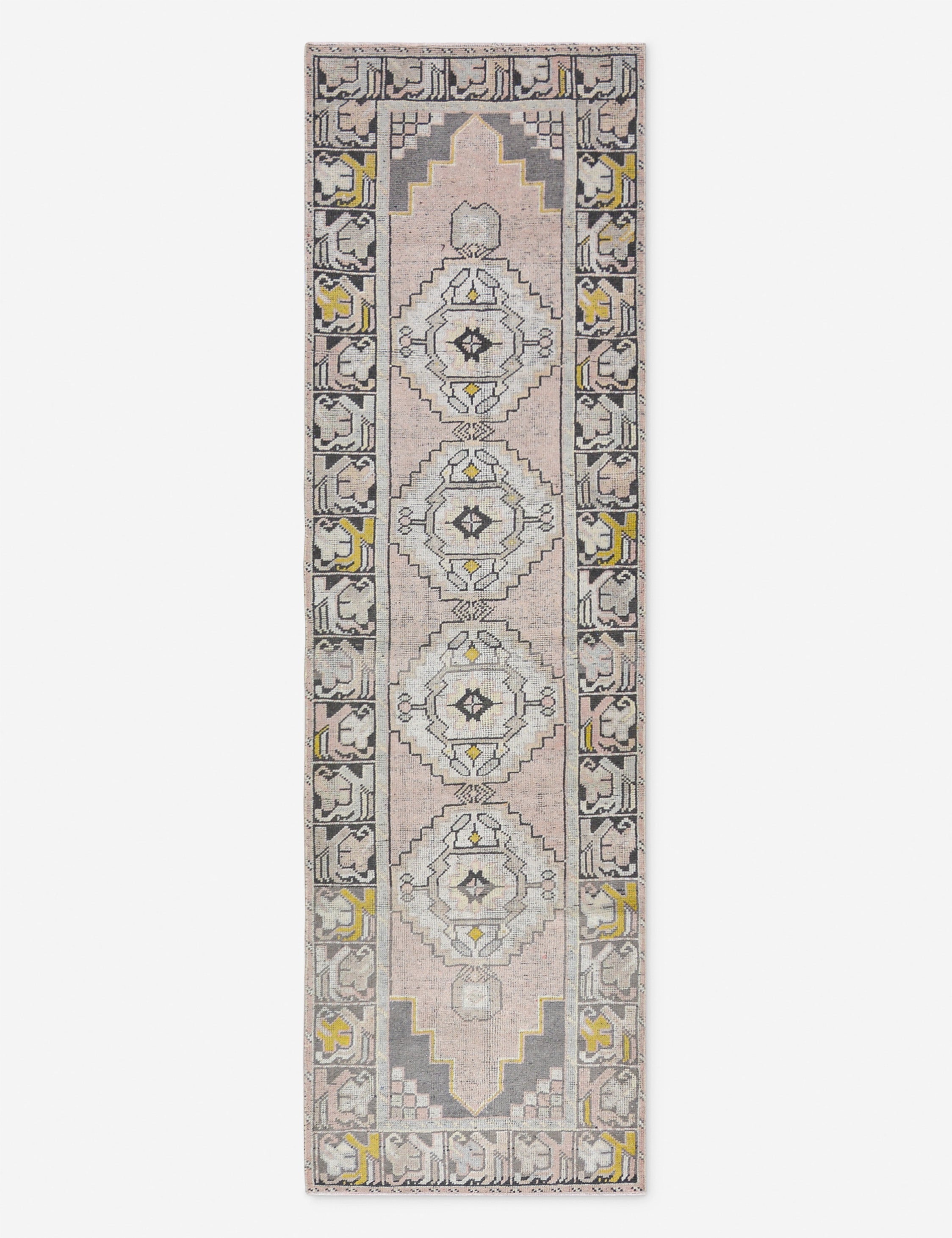Lulu and Georgia Vintage Turkish Hand-Knotted Wool Runner Rug No. 282, 2' 10" x 9' 8"