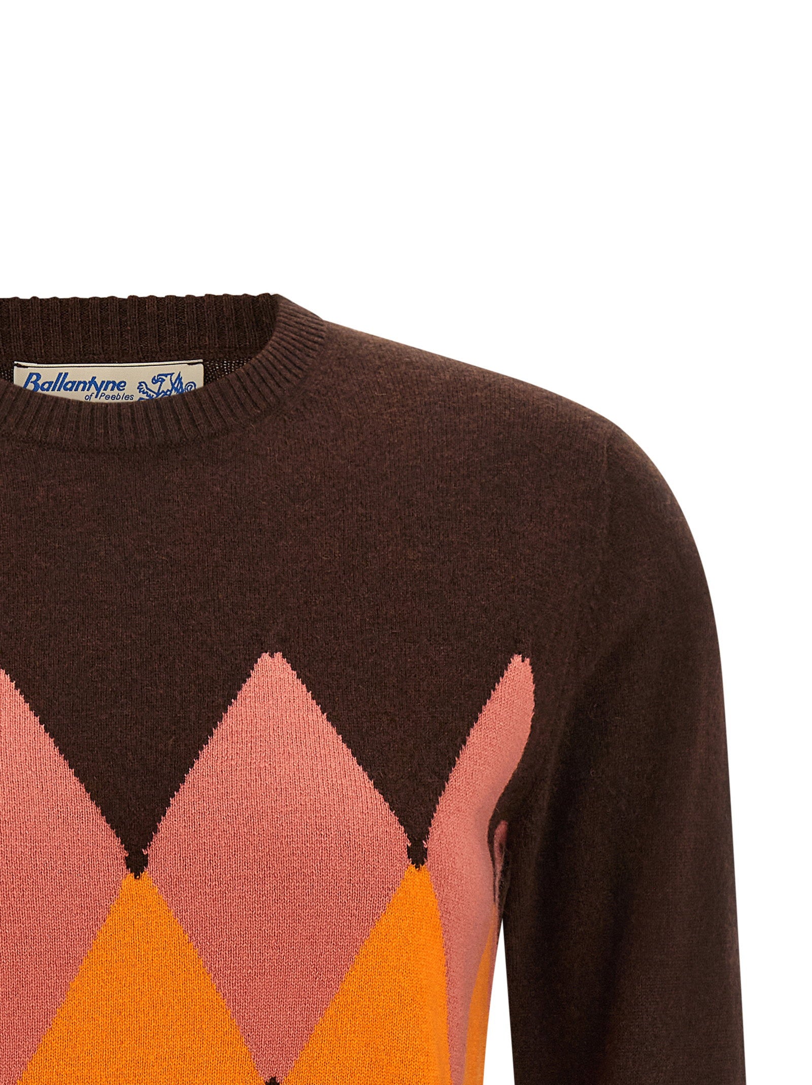 Ballantyne Crewneck Sweater With Diamond Intarsia - view 3