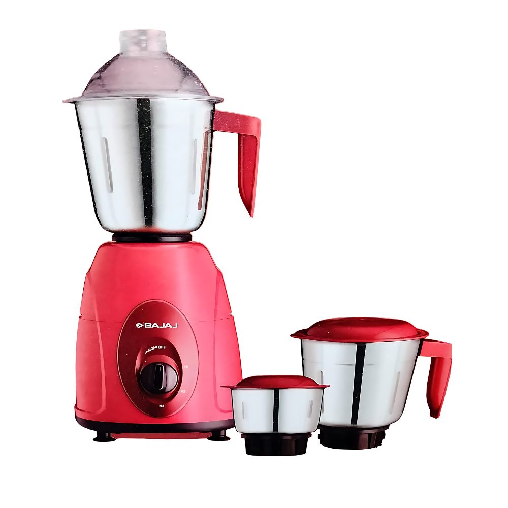 Bajaj Classic 750 Watt Mixer Grinder with 3 Jars | Red & Maroon