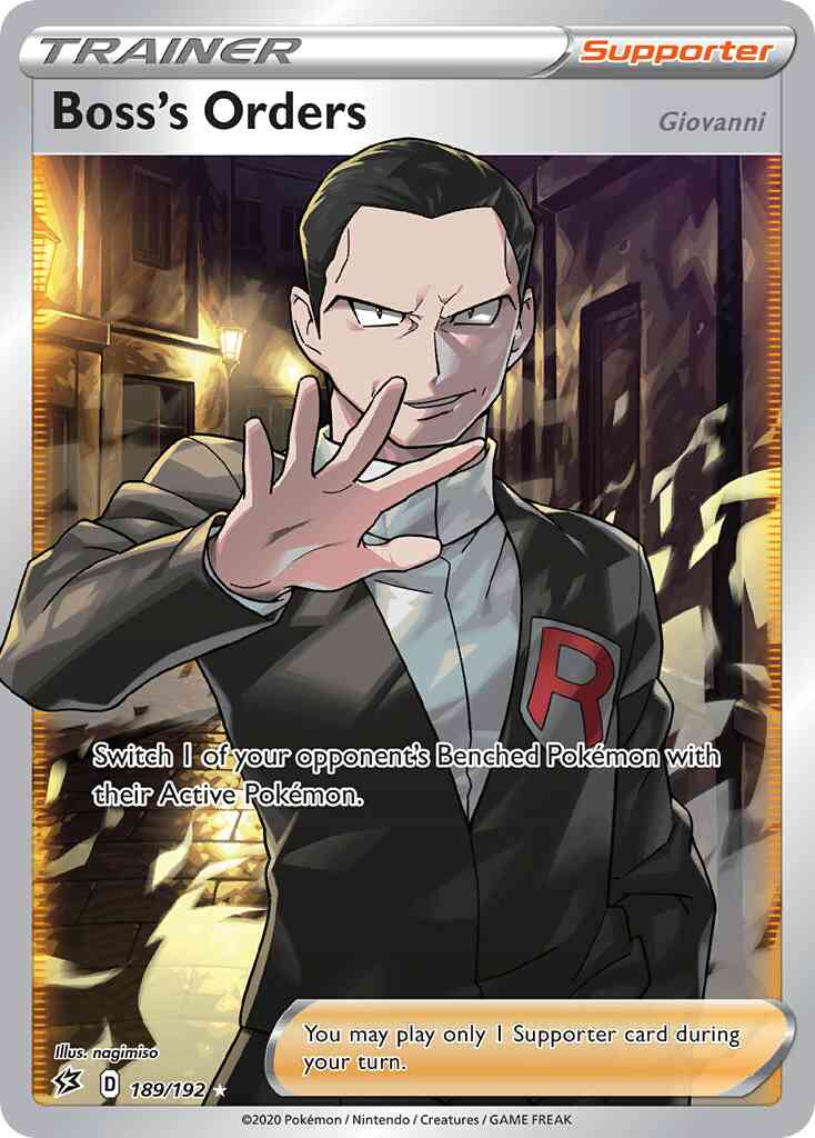 Rare ultra swsh2-189 – Pokémon Boss's Orders (Giovanni) - 189/192 - Rare Ultra [swsh2-189] [Ultra]