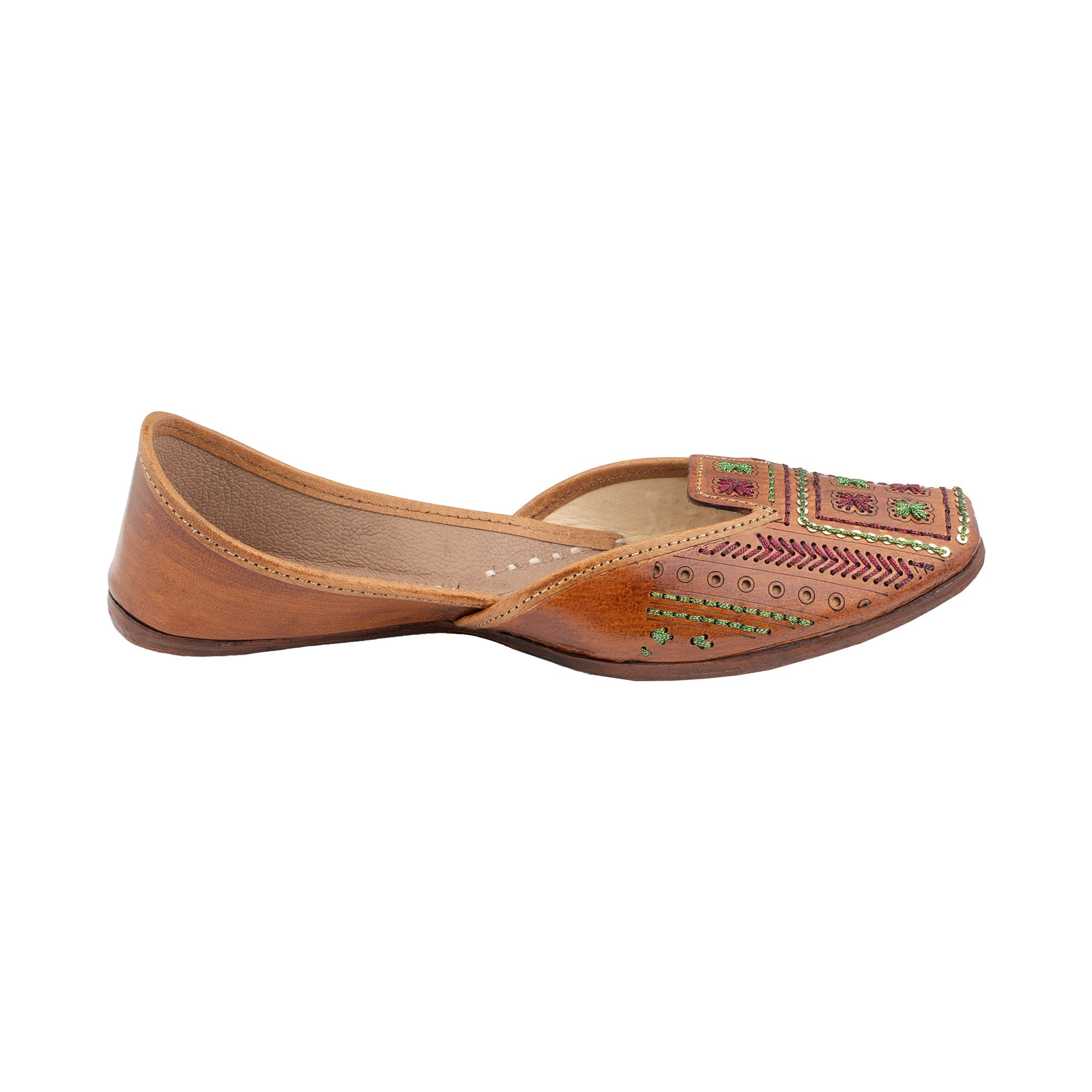 KORAKARI Artsy Tan Women's Kolhapuri Leather Jutti - view 4