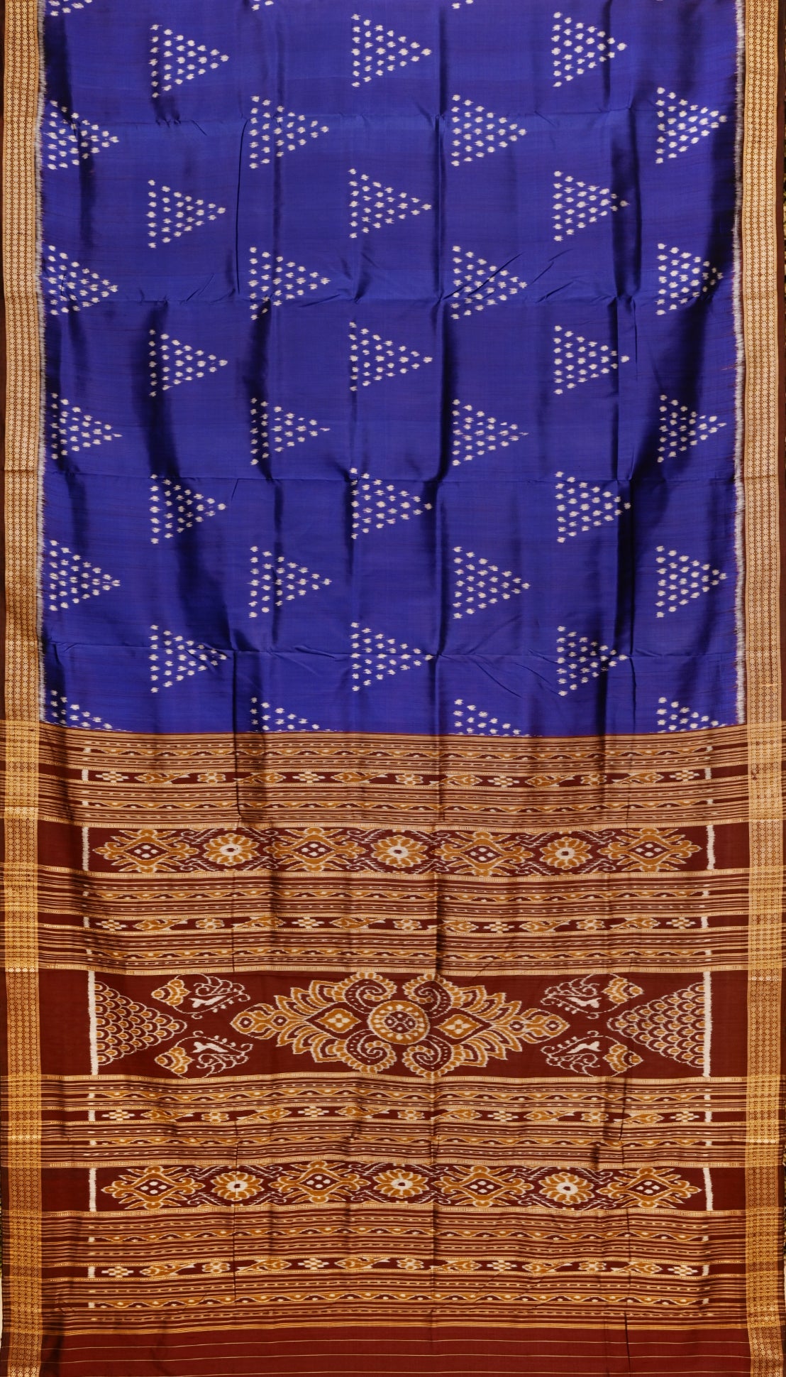 IndianVillèz Blue Jhoti Theme Odisha Ikat Khandua Silk Saree