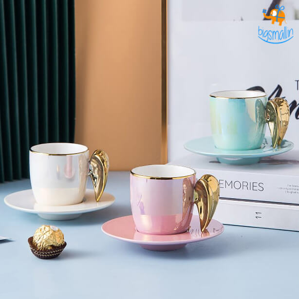 Bigsmall_hmk 3D Angel Wings Mug with Saucer