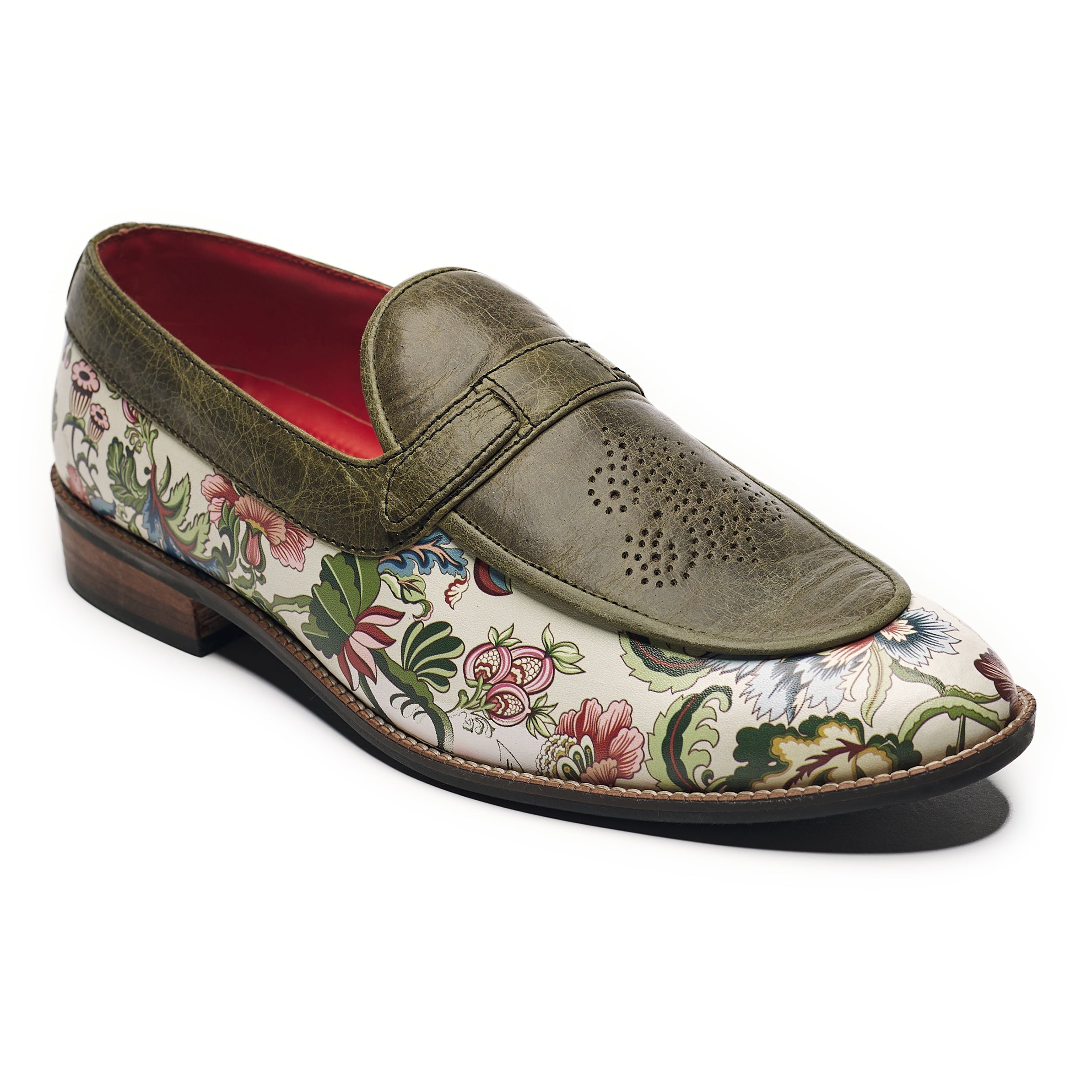 Banjaaran India Bageecha Loafers Men – Olive - view 5