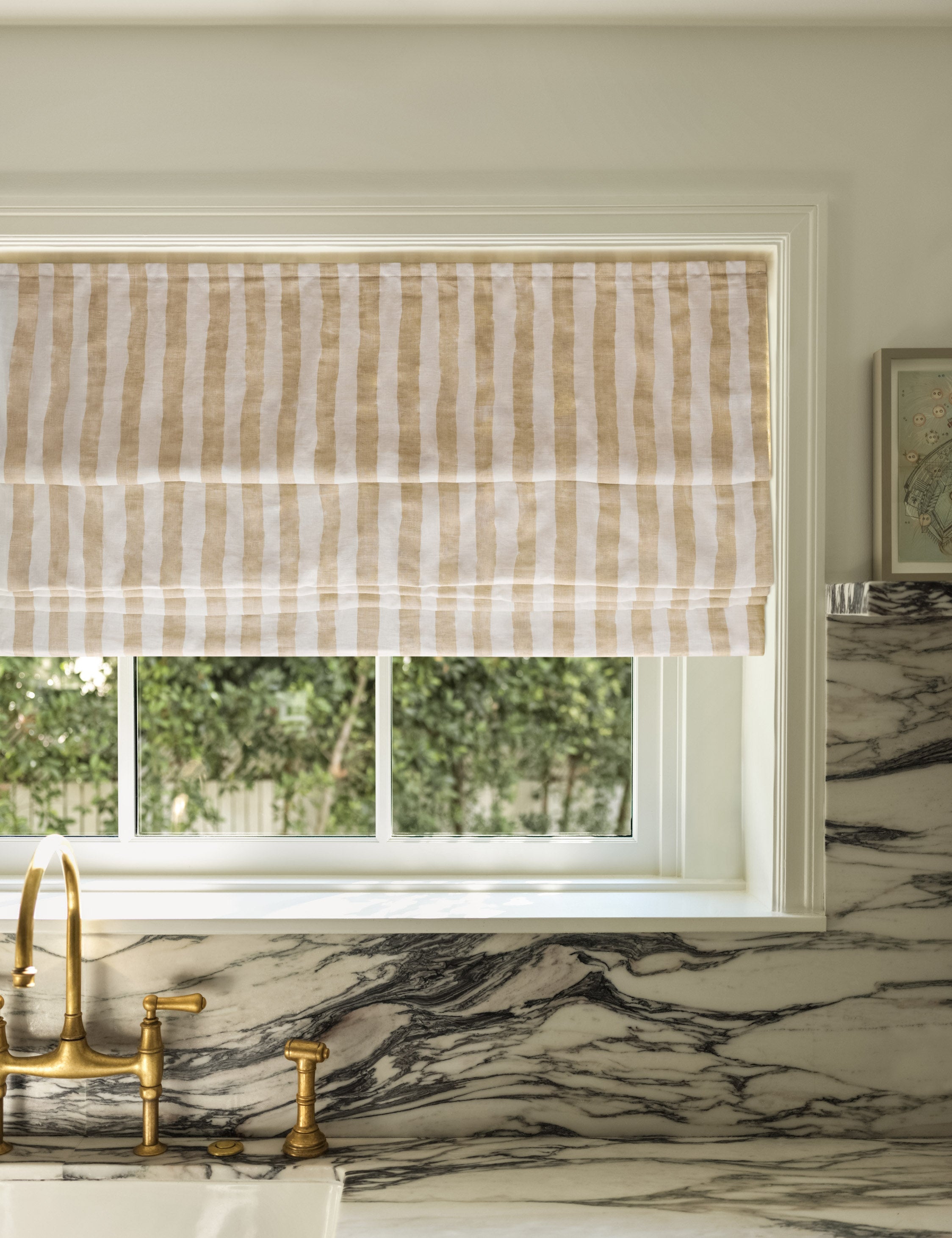 Lulu and Georgia Painterly Stripe Roman Shade by Sarah Sherman Samuel - view 2
