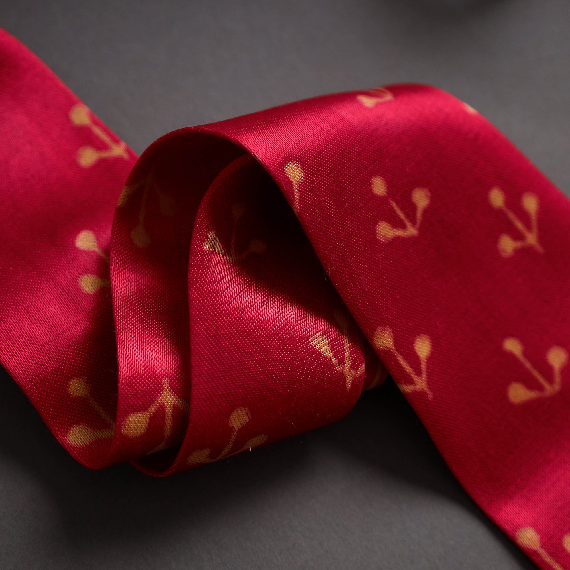 JALPARI Block Printed Mashru Silk Handmade Necktie for Men - view 5