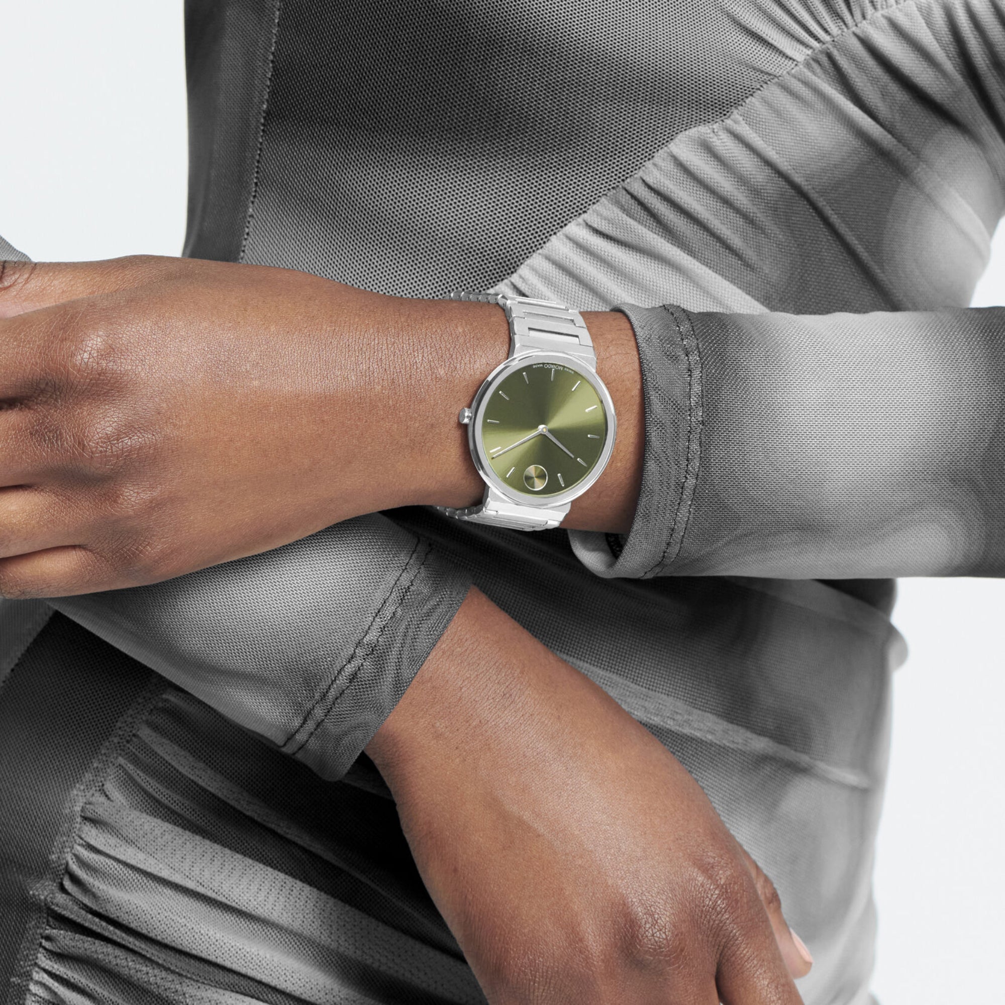 Movado Bold Men Quartz Green Dial Analog Stainless Steel Watch 3601074 - view 5