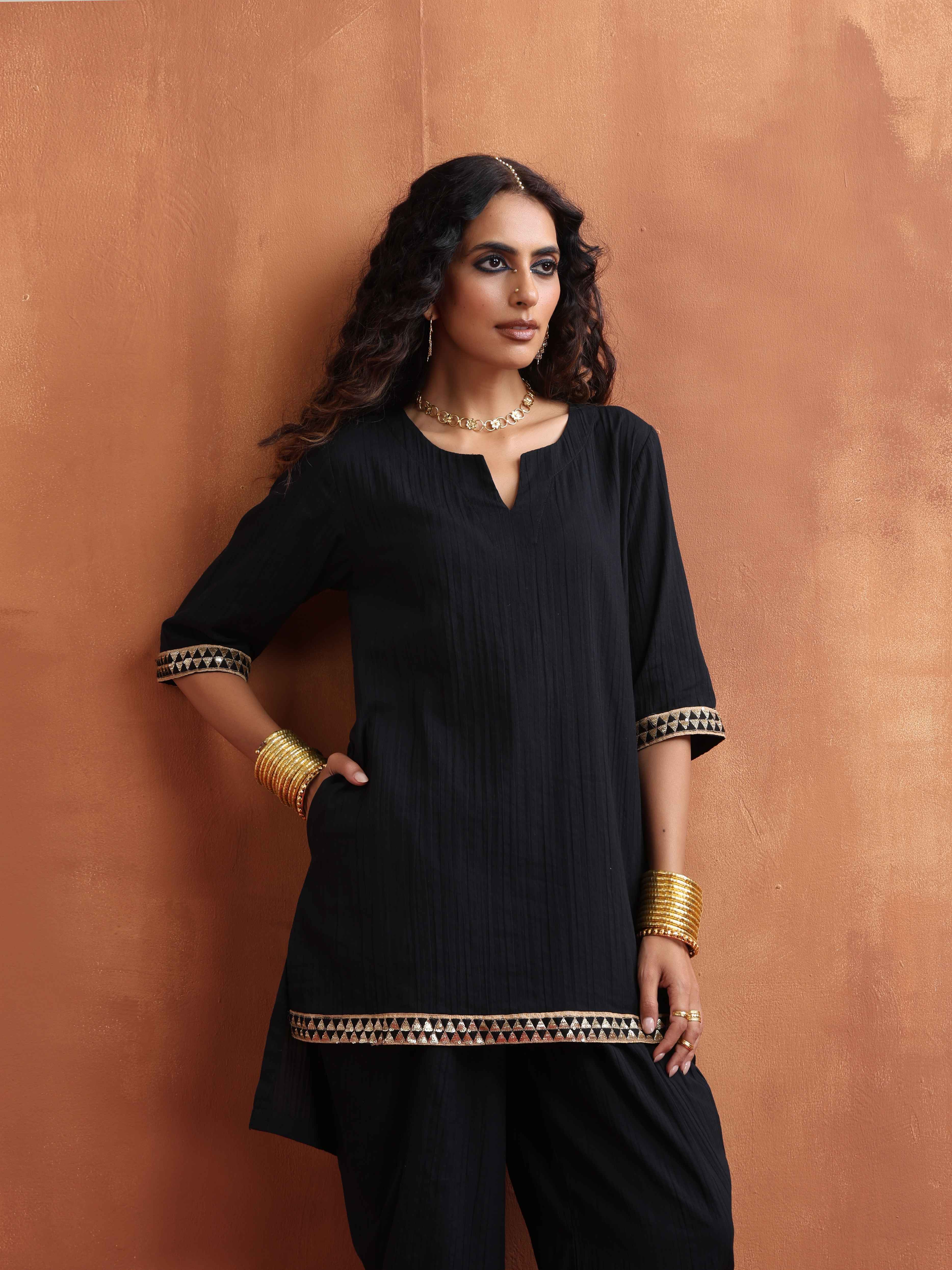 trueBrowns Black Cotton Co-ord Set - view 4