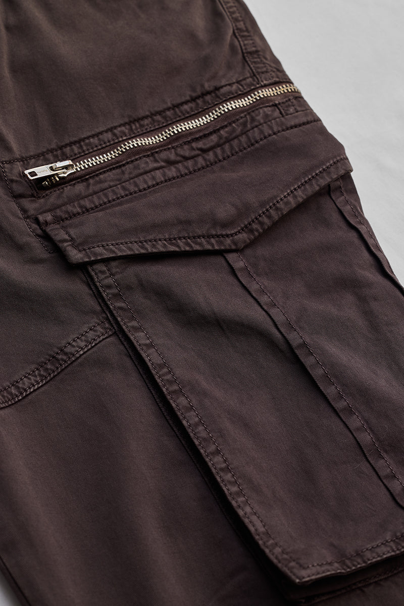 SNITCH Brown Relaxed Fit Cargo Pants - view 9