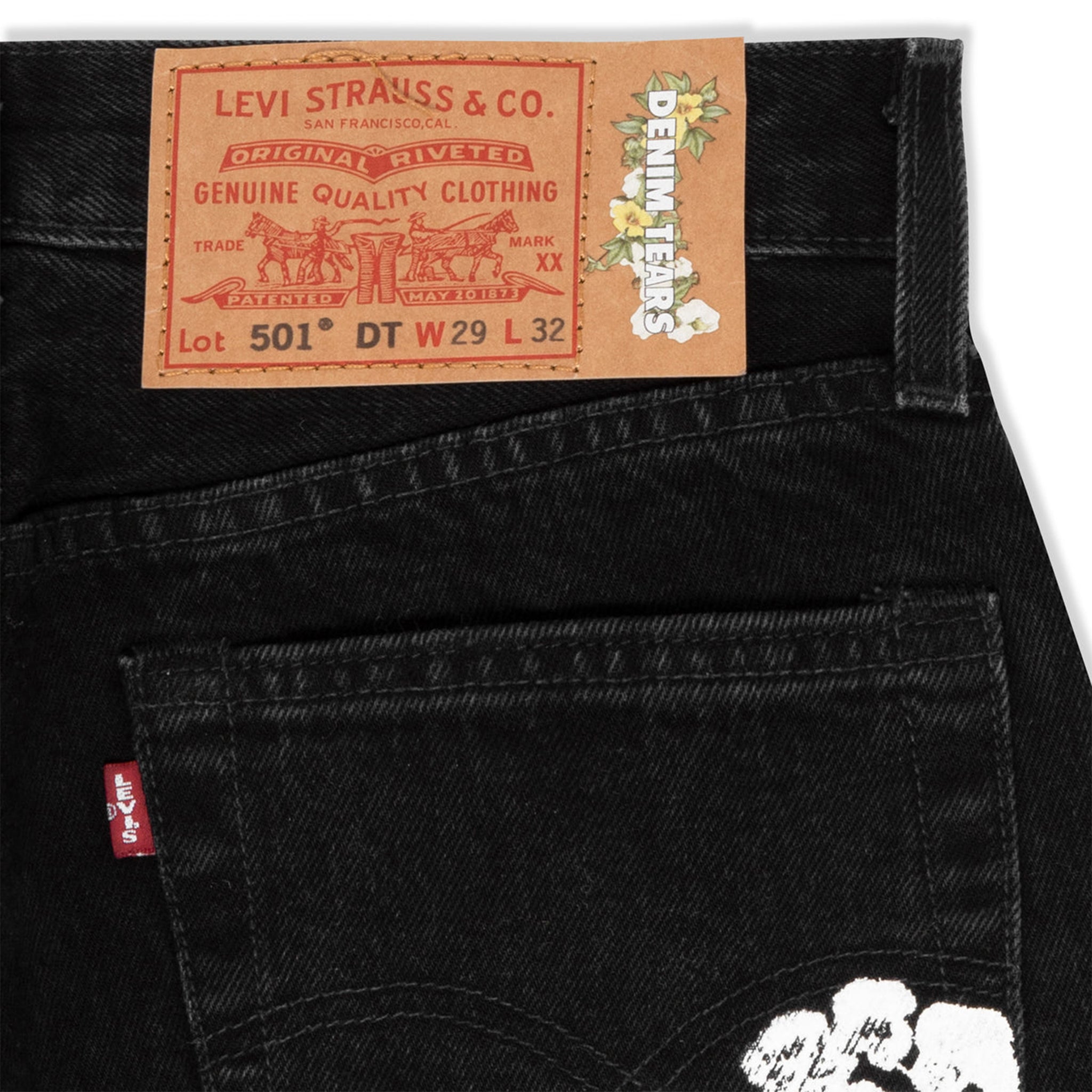 Denim Tears x Levi's Cotton Wreath Jeans Black - view 3
