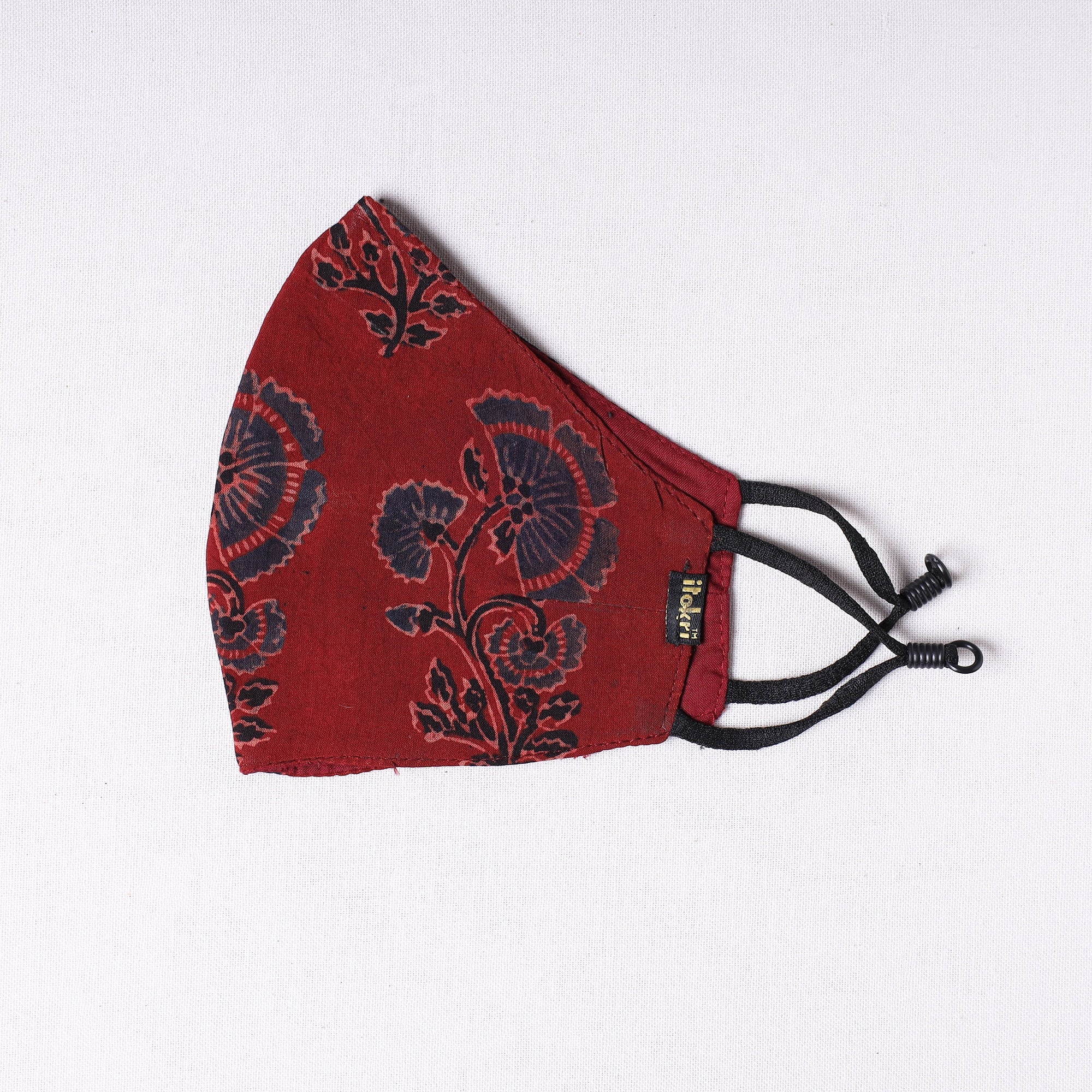 JALPARI Ajrakh Block Printed Cotton 3 Layer Snug Fit Face Cover