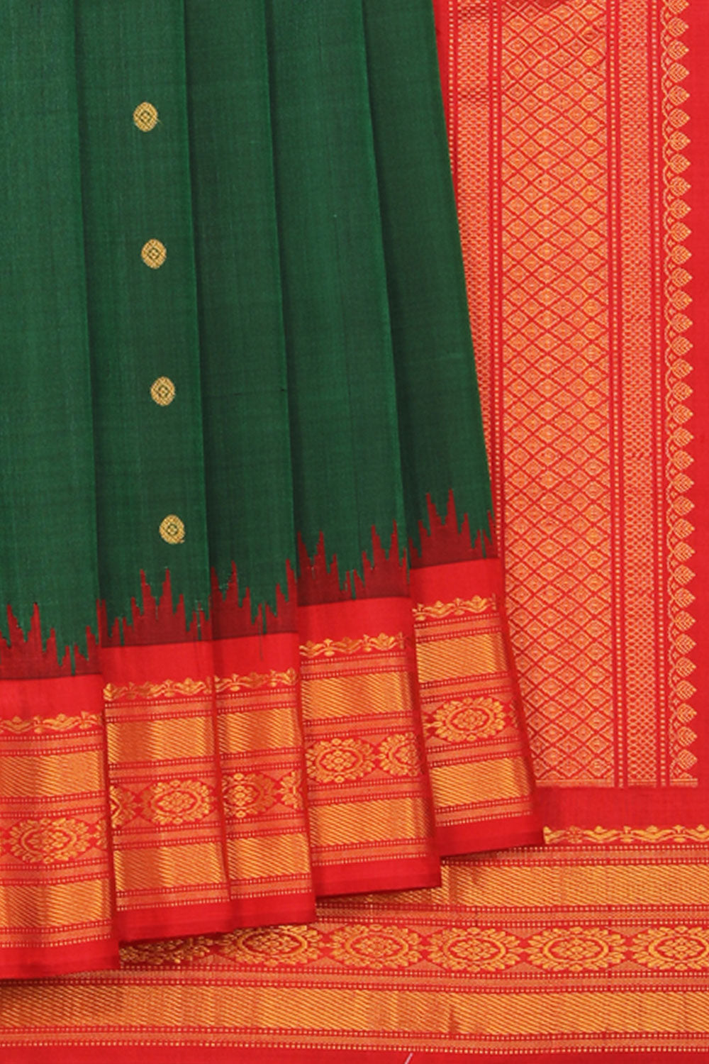 Kalanjali Gadwal Green Saree – Women's