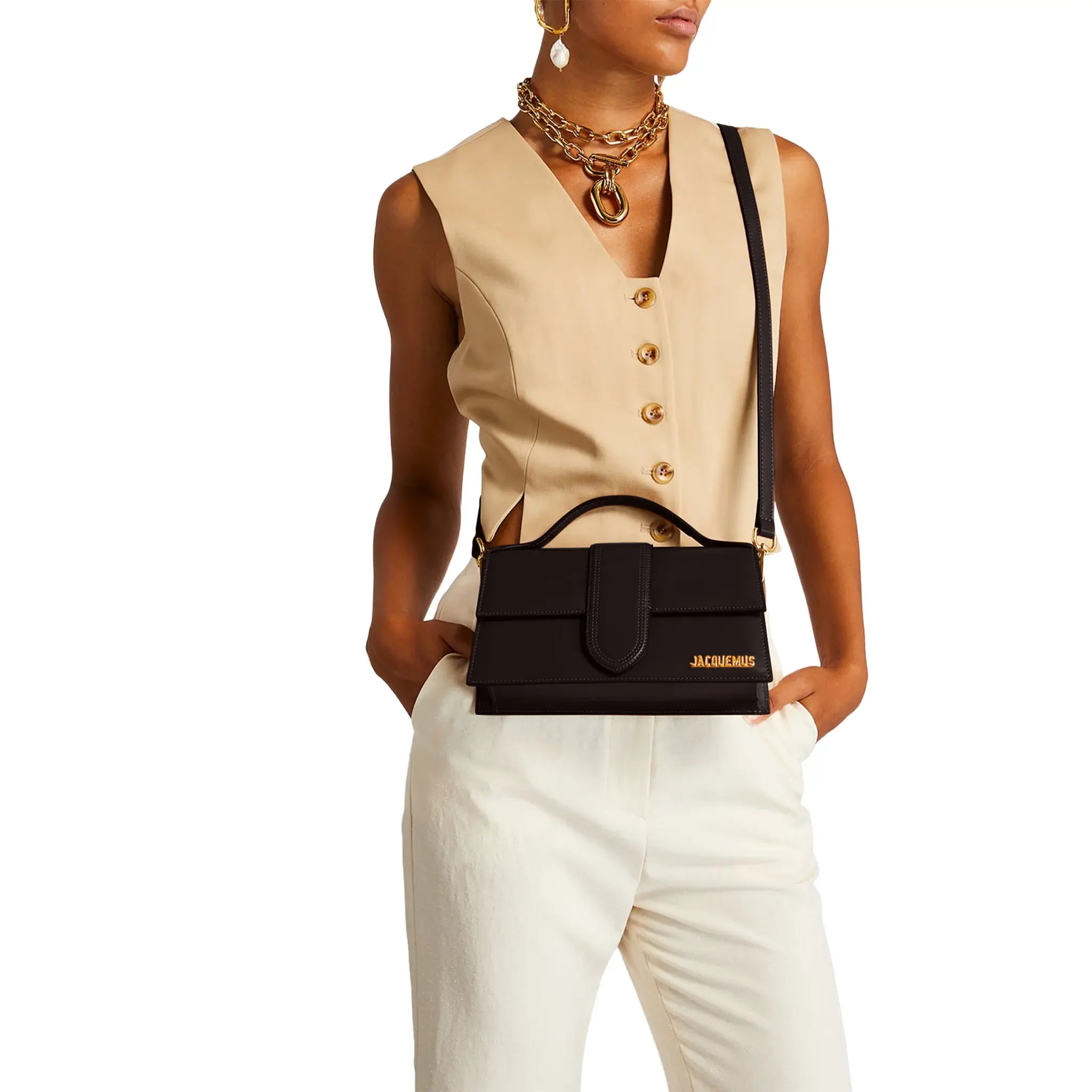 Jacquemus Large Bambino Dark Brown Crossbody Bag - view 5