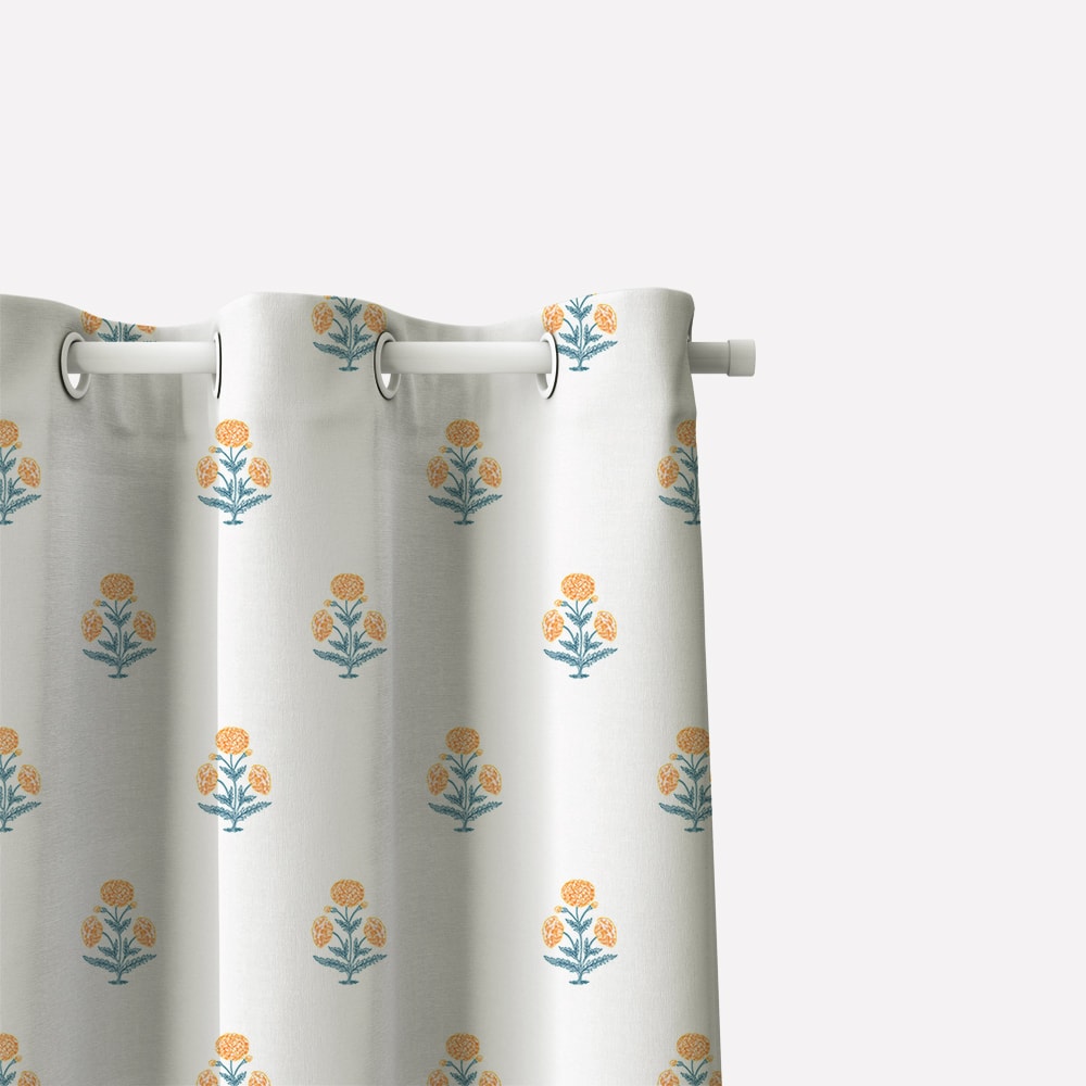 Urban Space -Home Furnishing Store 100% Cotton Curtains for Living Room, Bedroom curtains - Pack of 2 curtains, Sunflower - Yellow - view 2
