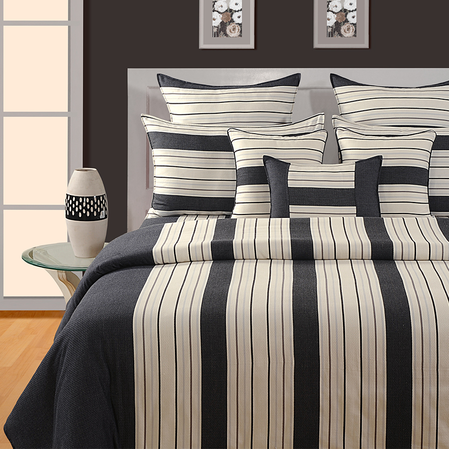 Swayam India Classy Black Magical Linea Bed Sheet -1602