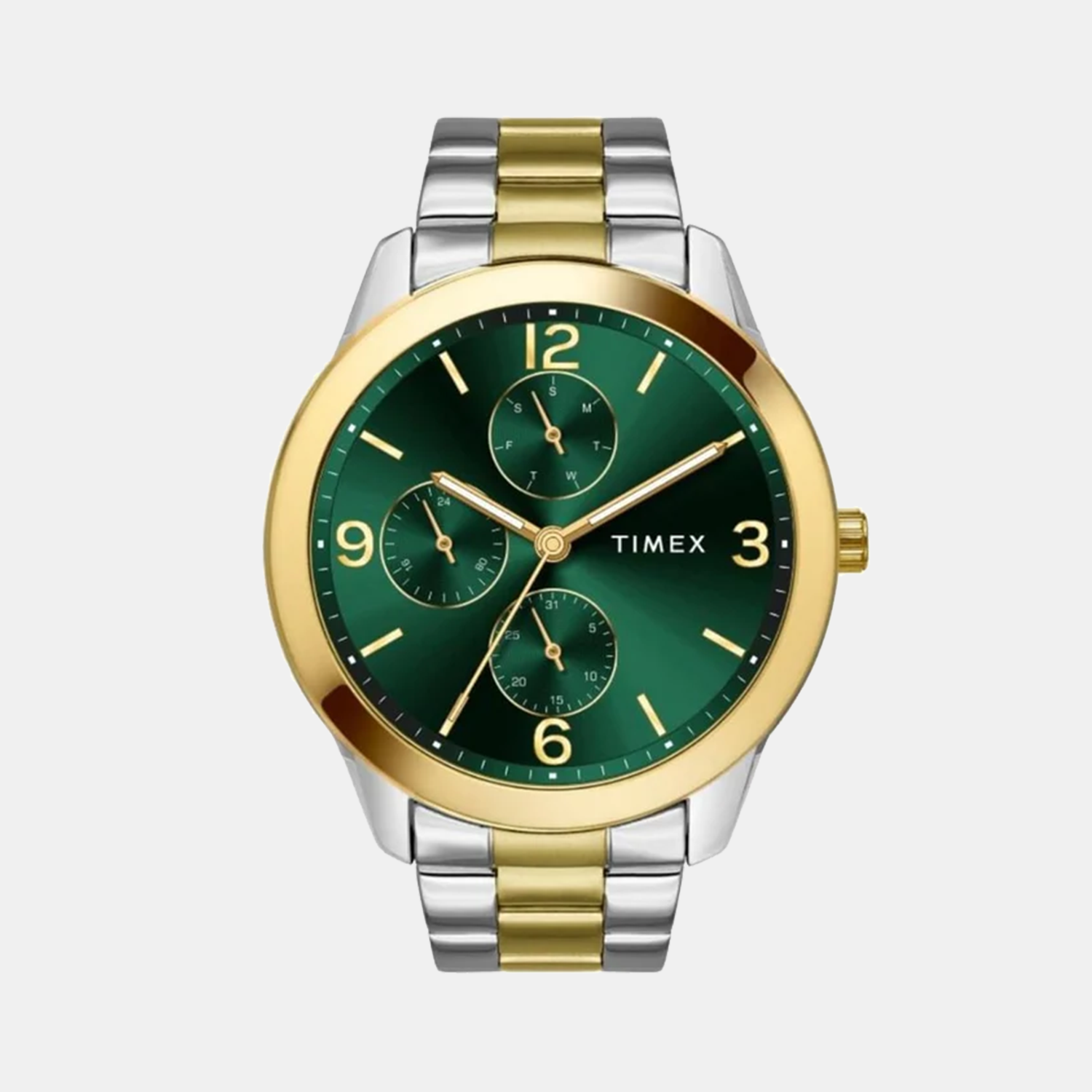 Timex Fashion Men Quartz Green Dial Multi-Function Stainless Steel Watch TWEG18525