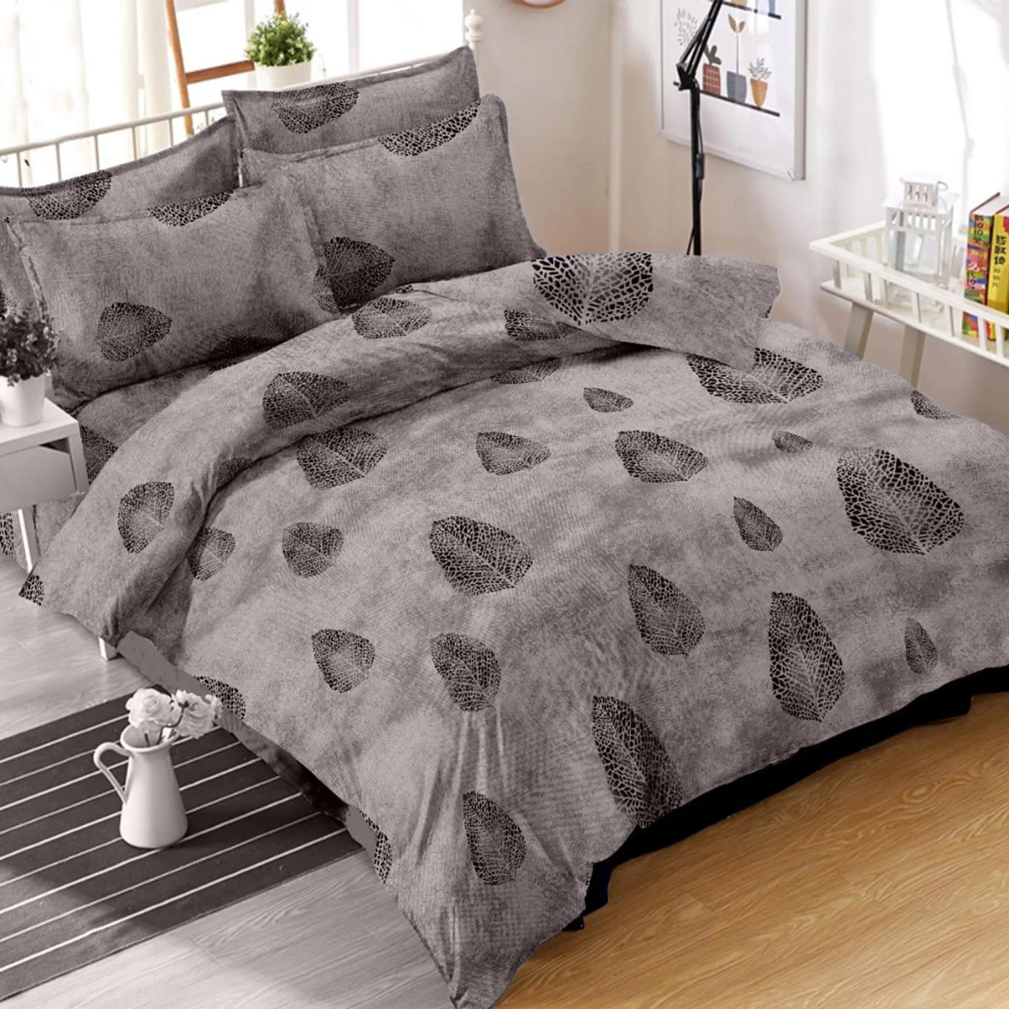 Blue cushions – BlackTree trendy-blue-colored-leaf-printed-cotton-double-bedsheet-with-pillow-cover-57971
