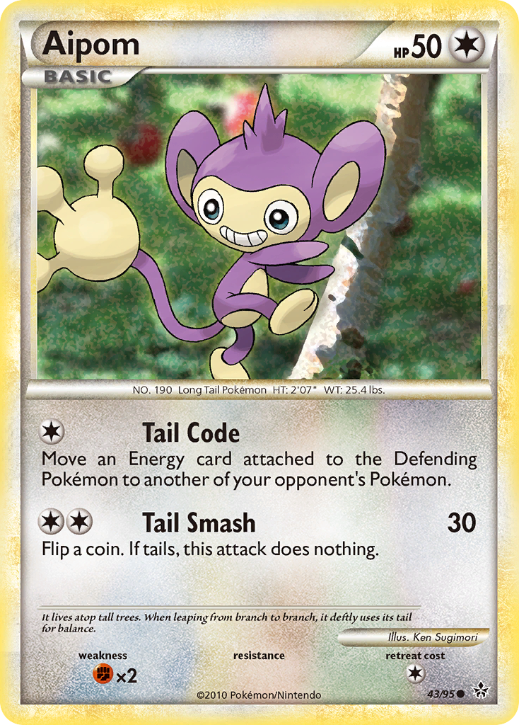 Common hgss2-43 reverse – Pokémon Aipom - 43/95 - Common [hgss2-43] [Reverse Holo] - Aipom - 43/95 - Common