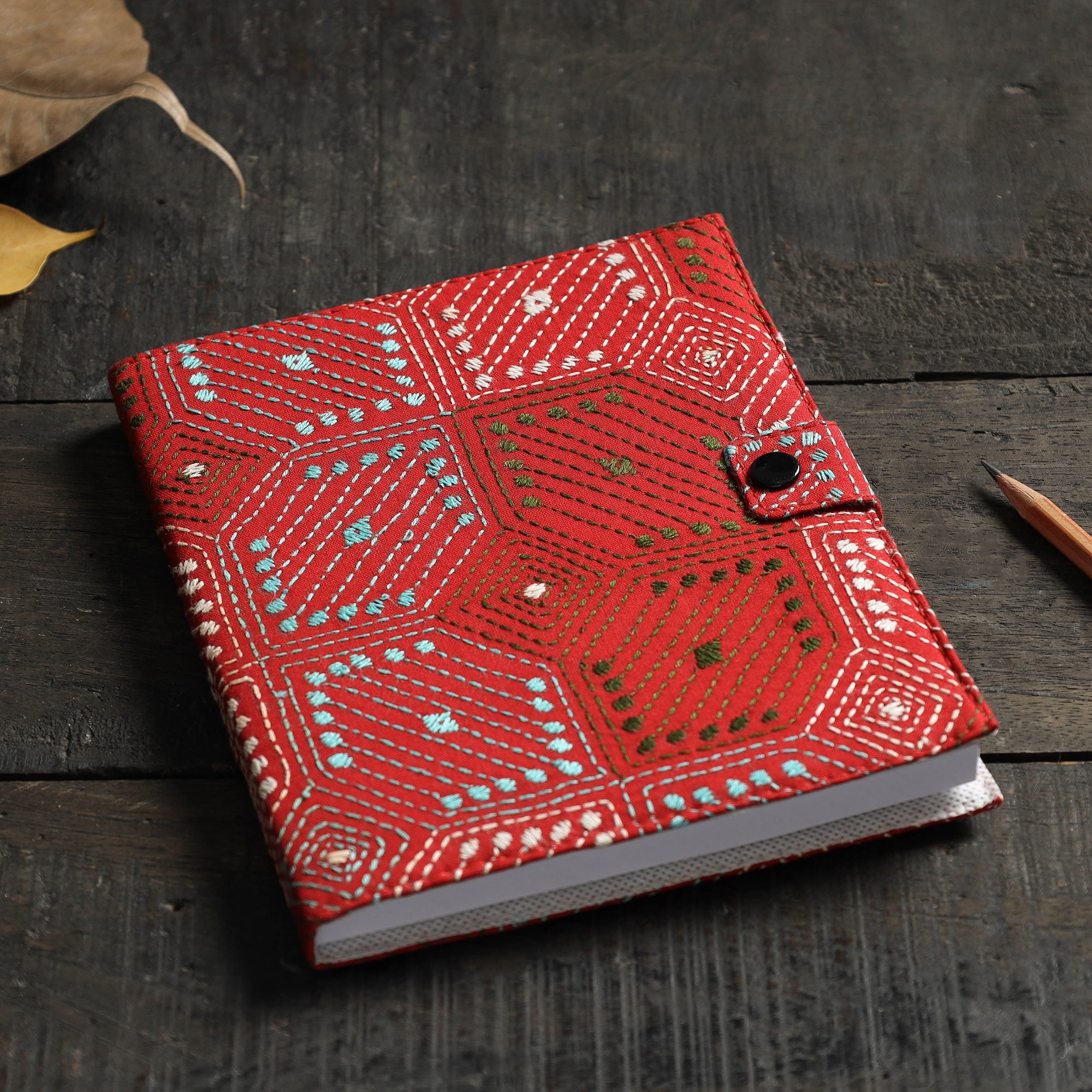 ASALKAAR Bengal Kantha Work Handcrafted Notepad (7 x 6 in)