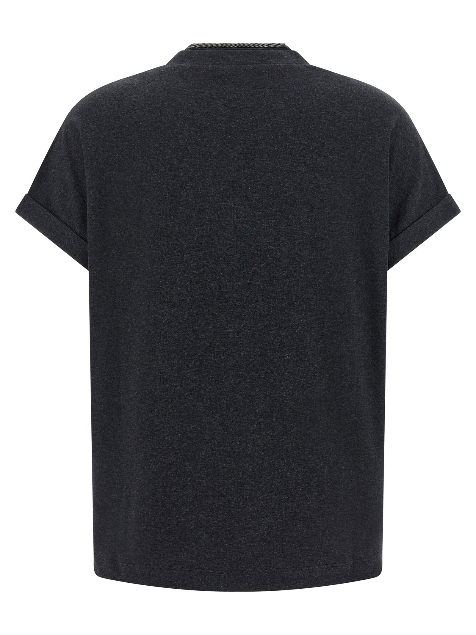 Brunello Cucinelli Shiny Trims T-shirt – 93% cotton, 7% elastane - view 2
