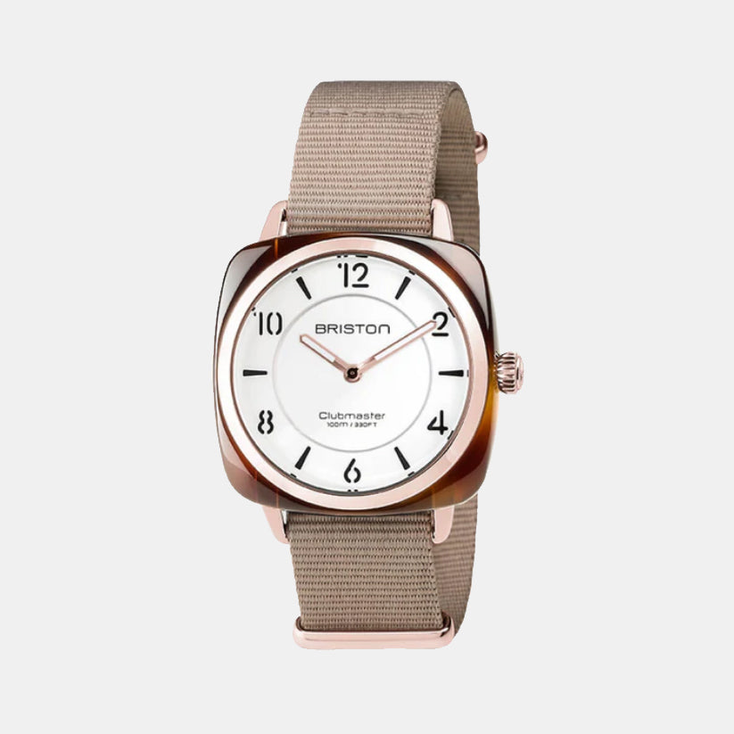 Briston Clubmaster Chic Women Quartz White Dial Analog Nato Watch 17536.PRA.T.2.NT