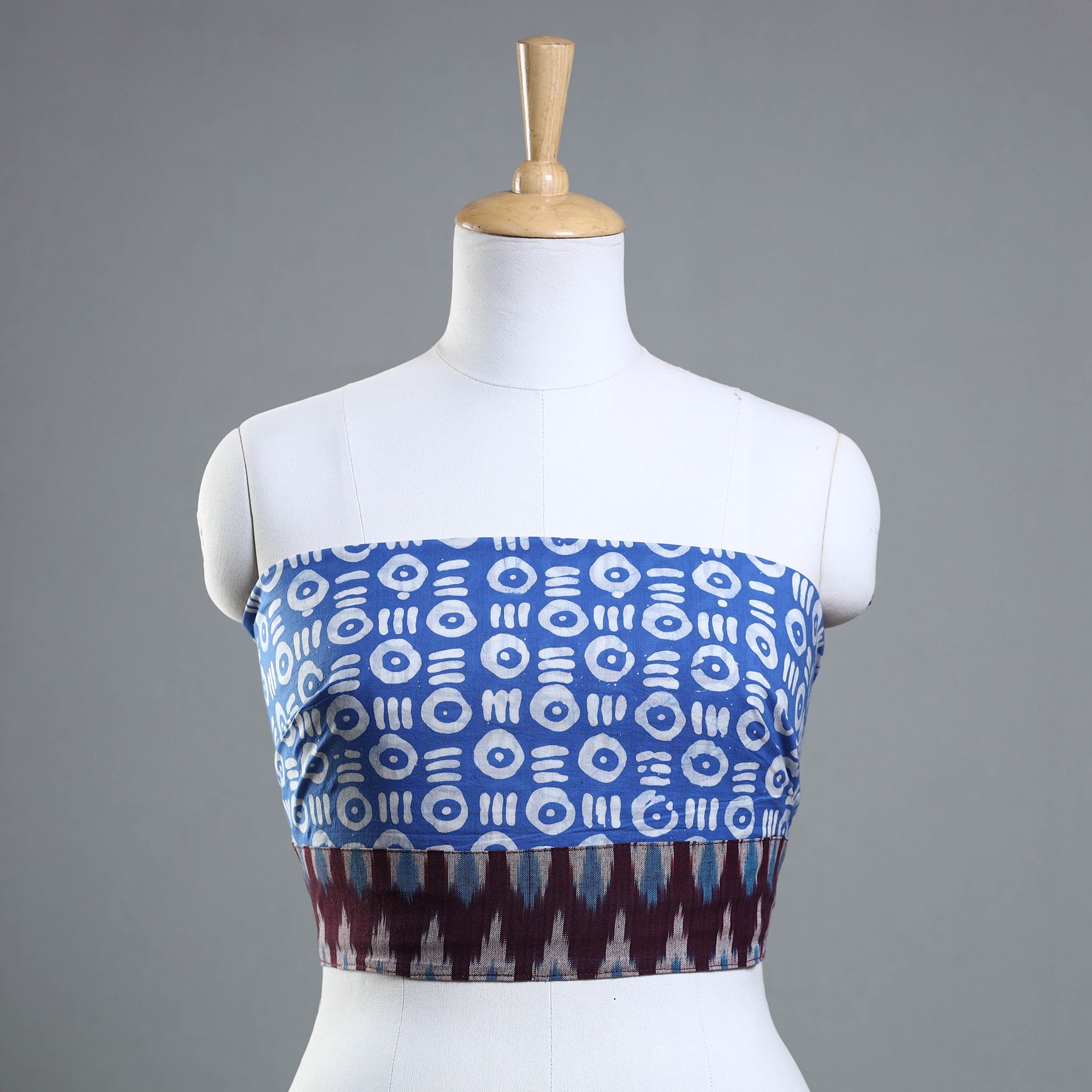 NOORI BAZAR Blue - Hand Batik Printed Cotton Blouse Piece