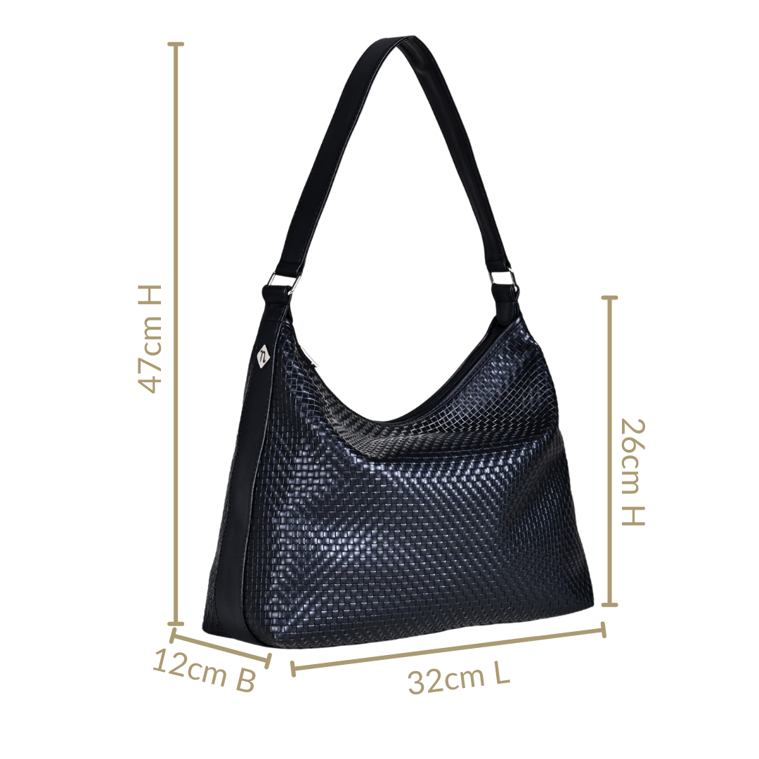 Nestasia Black Soi Trendy Hobo Handbag - view 4
