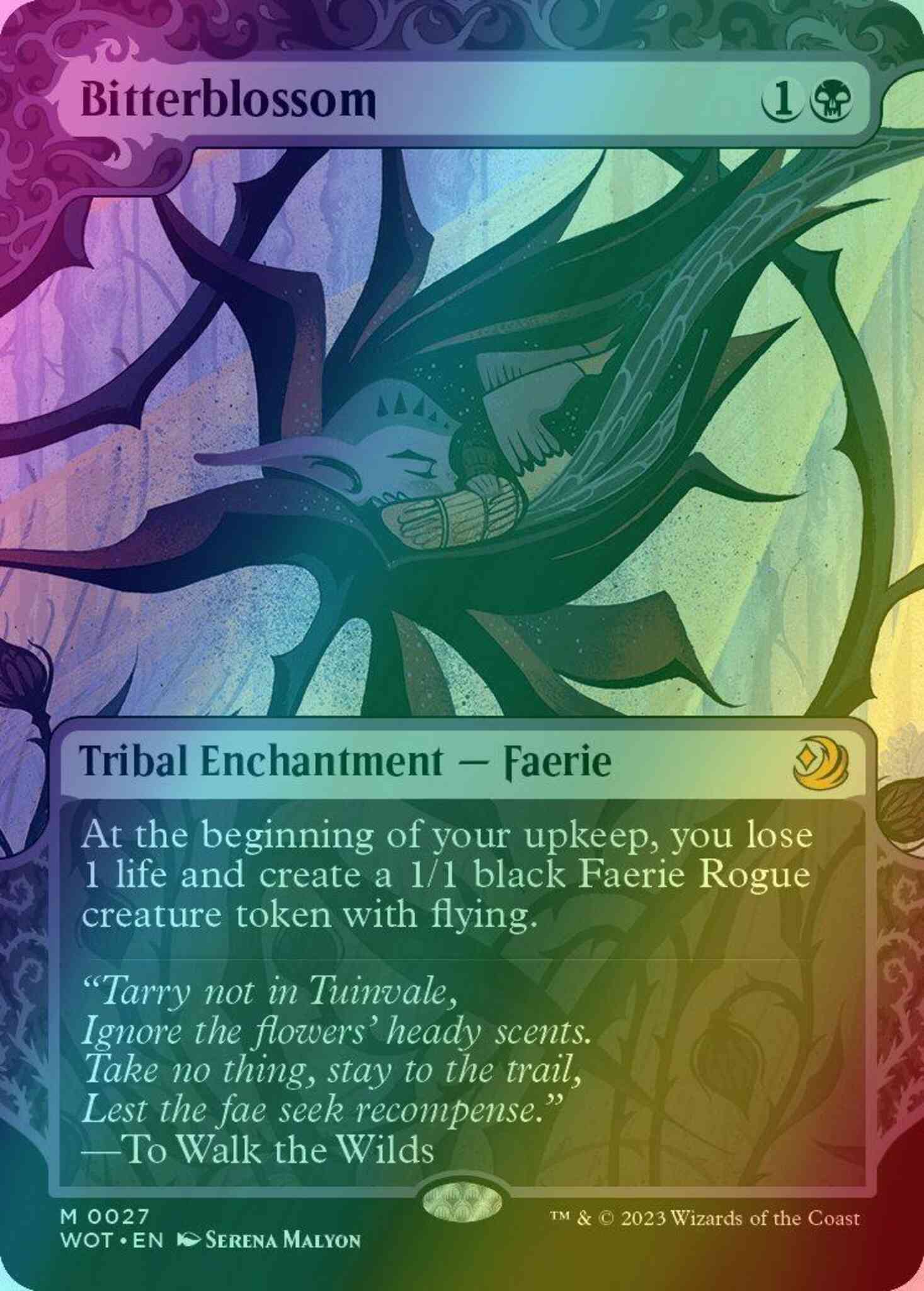 Bitterblossom 27 enchanting – Magic Bitterblossom [27] [Enchanting Tale Showcase] [Wilds of Eldraine: Enchanting Tales] [Foil]