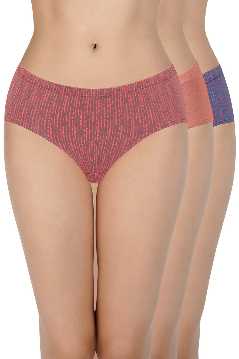 every de 100% Cotton Hipster Panty Pack (Pack of 3) - D017 - Multi
