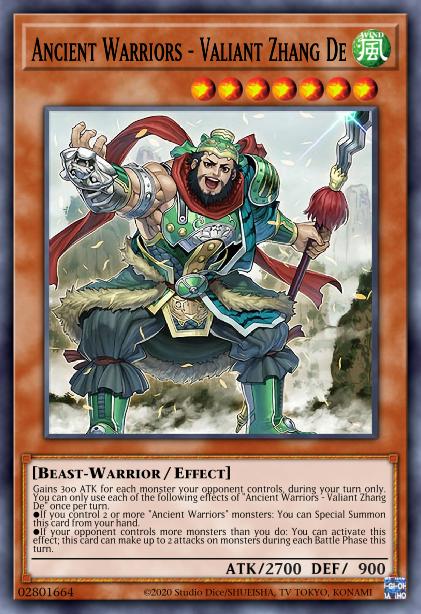 Yu-Gi-Oh! Ancient Warriors - Valiant Zhang De - IGAS-EN013 - Rare - 1st Edition