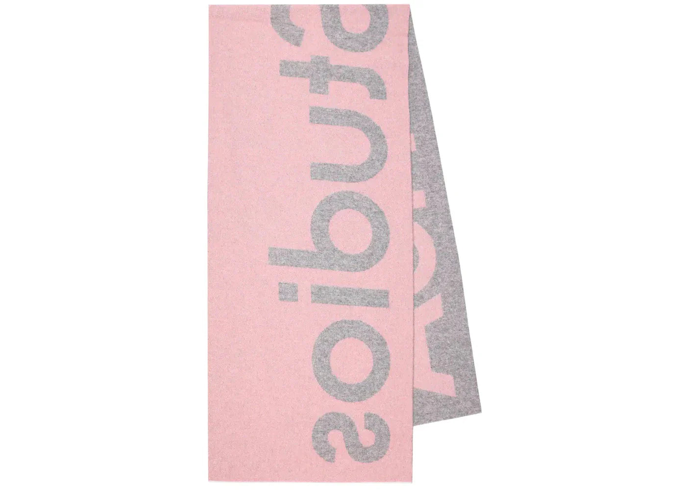Acne Studios Oversized Logo Intarsia Scarf Light Pink/Grey - view 2