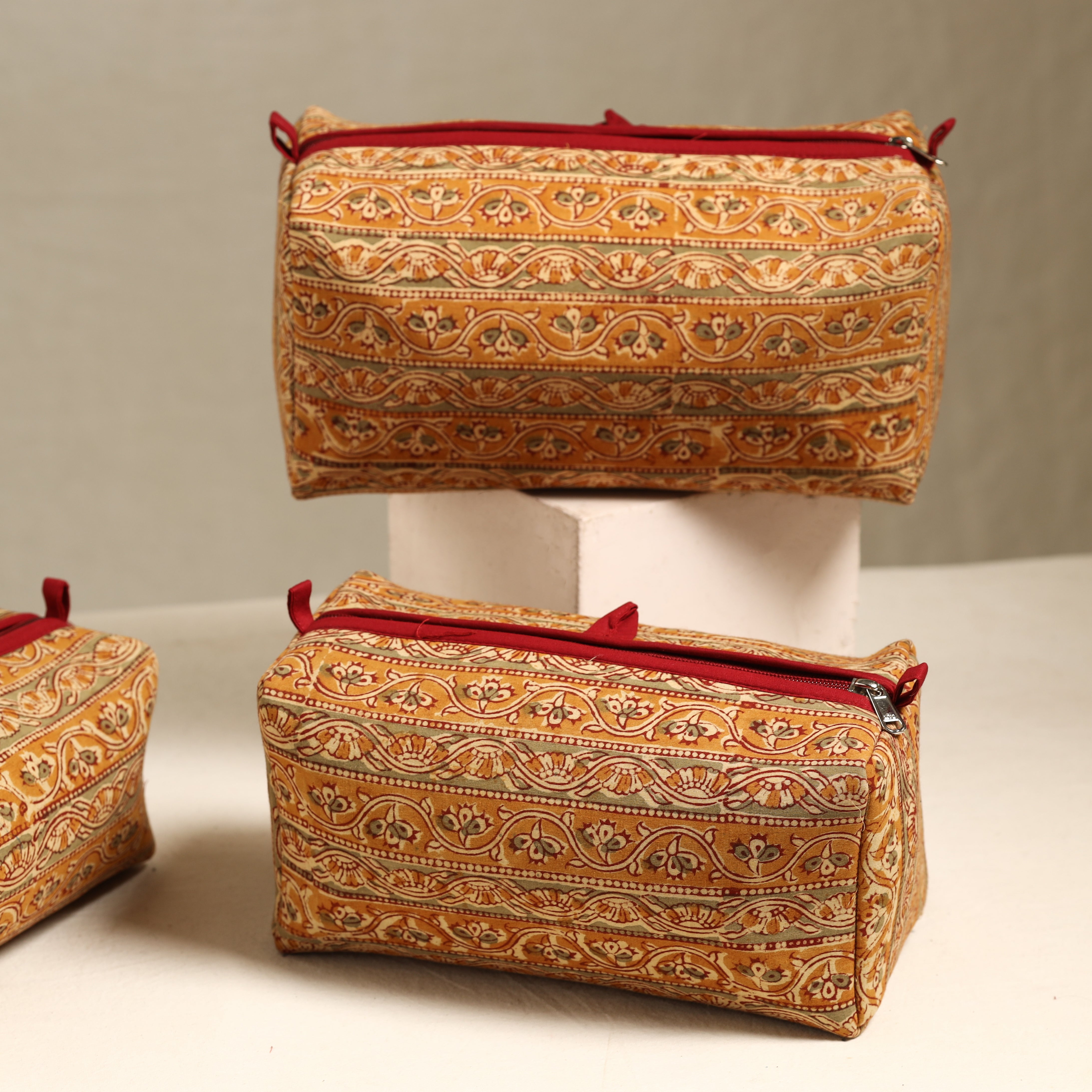 ITOKRI CRAFTS INITIATIVE Brown - Handmade Cotton Toiletry Bags (Set of 3) 84 - view 2